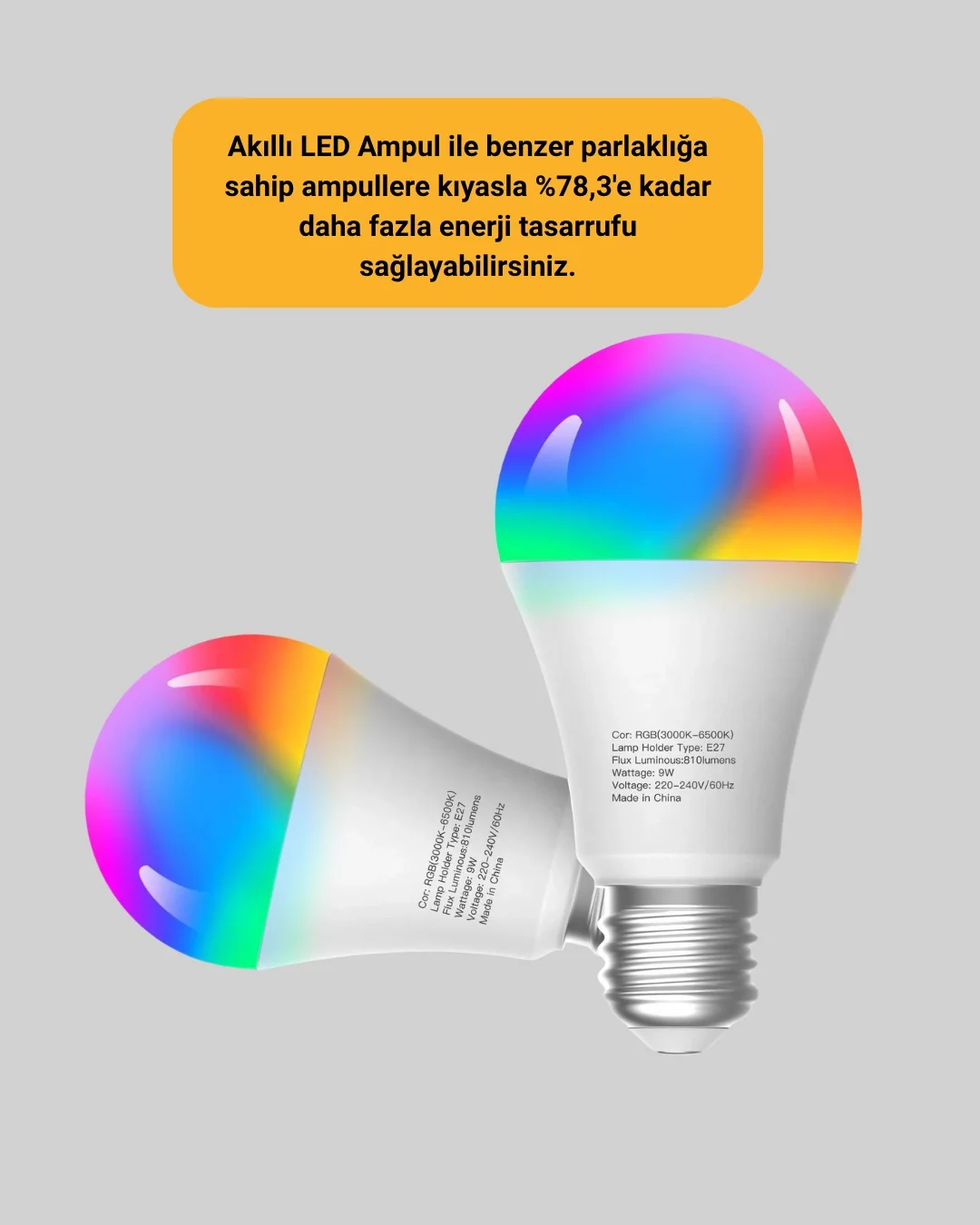 RGBW Teknolojili Akıllı LED Ampul, Zamanlayıcılı