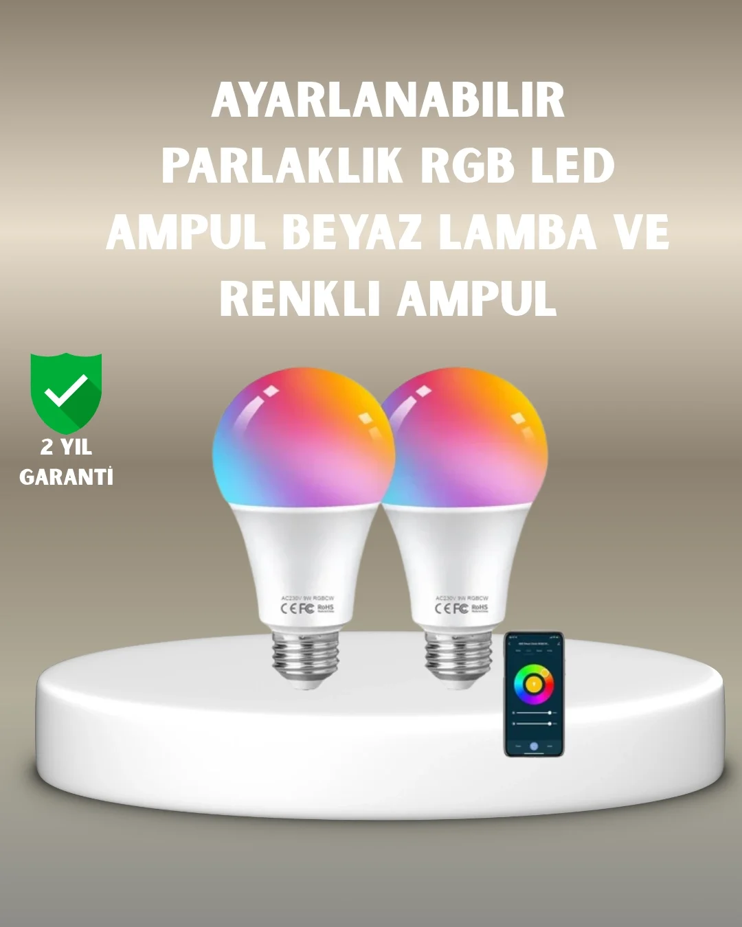 RGBW Teknolojili Akıllı LED Ampul, Zamanlayıcılı