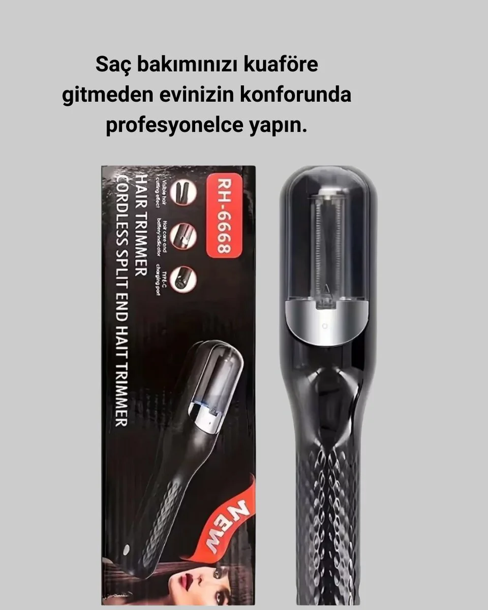 RH-6668 Şarjlı Otomatik Saç Düzeltici ve Elektrikli Kesme Makinesi - Evde Profesyonel Sonuç