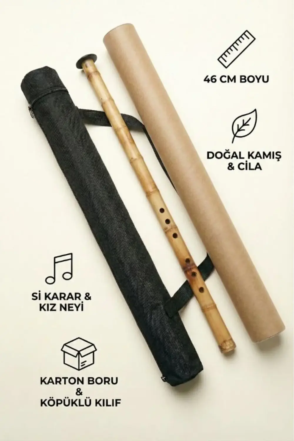 RH-SI210 1. Sınıf Hatay Kamışı Kız Ney (Si) - Kılıf Hediyeli Başl