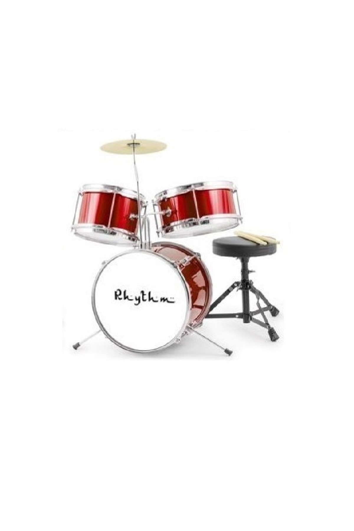 Rhythm Percussion Çocuk Baterisi Kırmızı Renk Davul