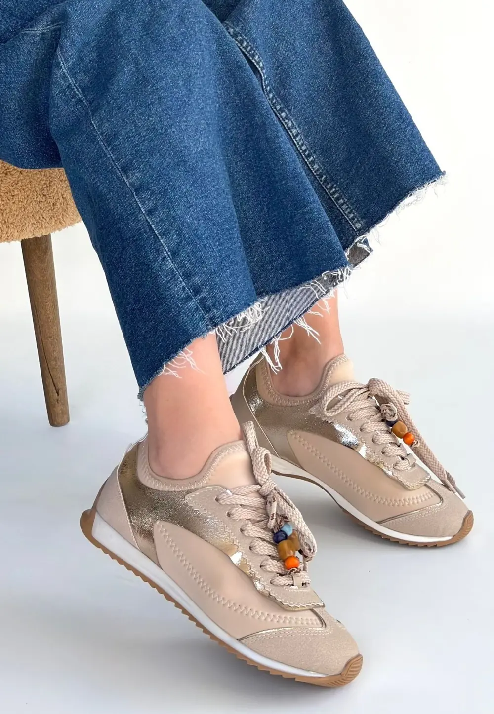 Riaf Bej Cilt Bağcıklı Spor Ayakkabı Riaf Bej Cilt Bağcıklı Spor Ayakkabı