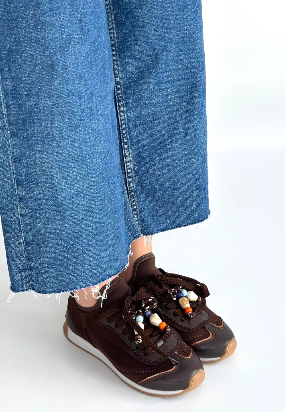 Riaf Kahverengi Cilt Bağcıklı Spor Ayakkabı Riaf Kahverengi Cilt Bağcıklı Spor Ayakkabı