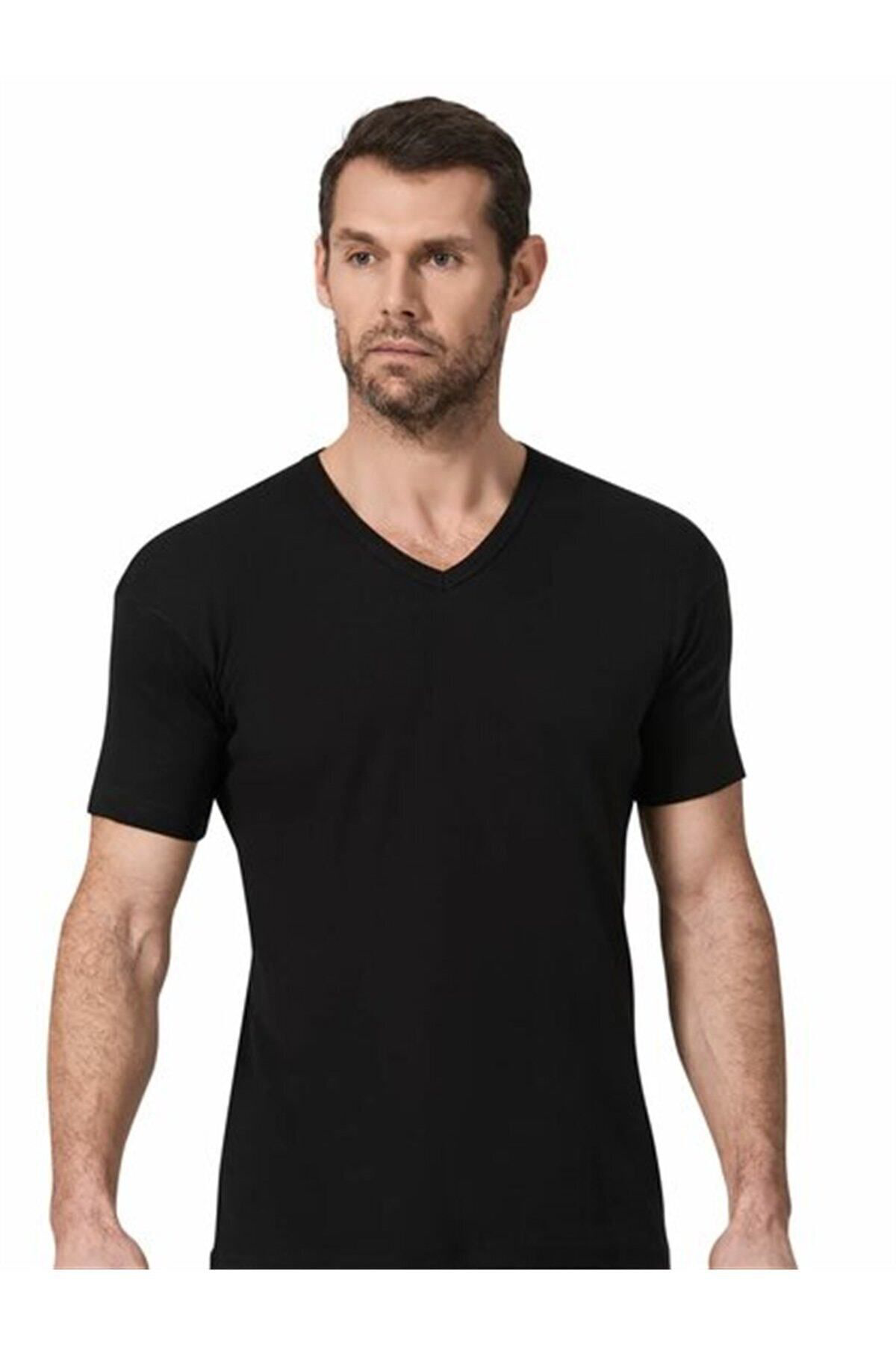 Namaldı Ribana Pamuklu Kisa Kol V Yaka Erkek Fanila 6 Adet