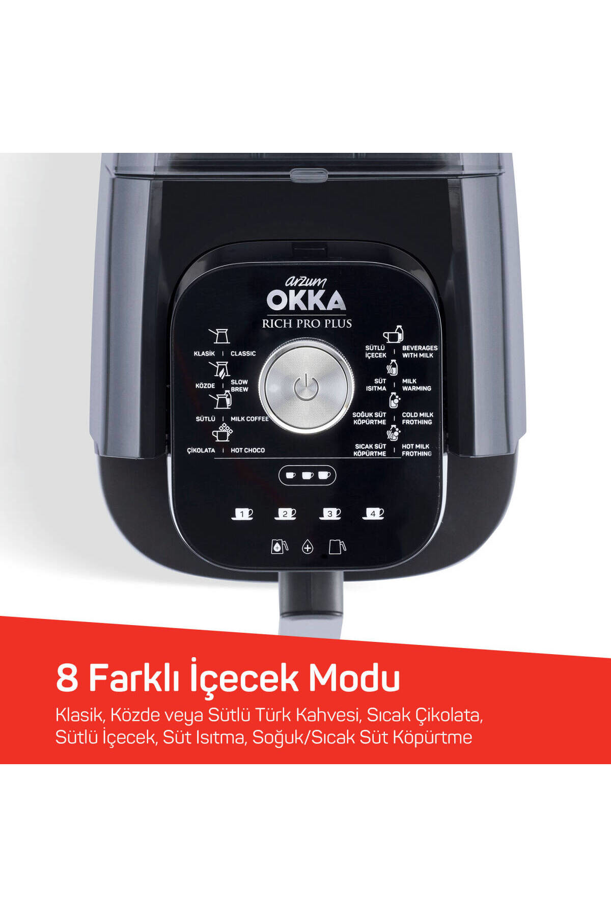 Rich Pro Plus | Su Hazneli Türk Kahvesi Makinesi - Krom | OK0036-