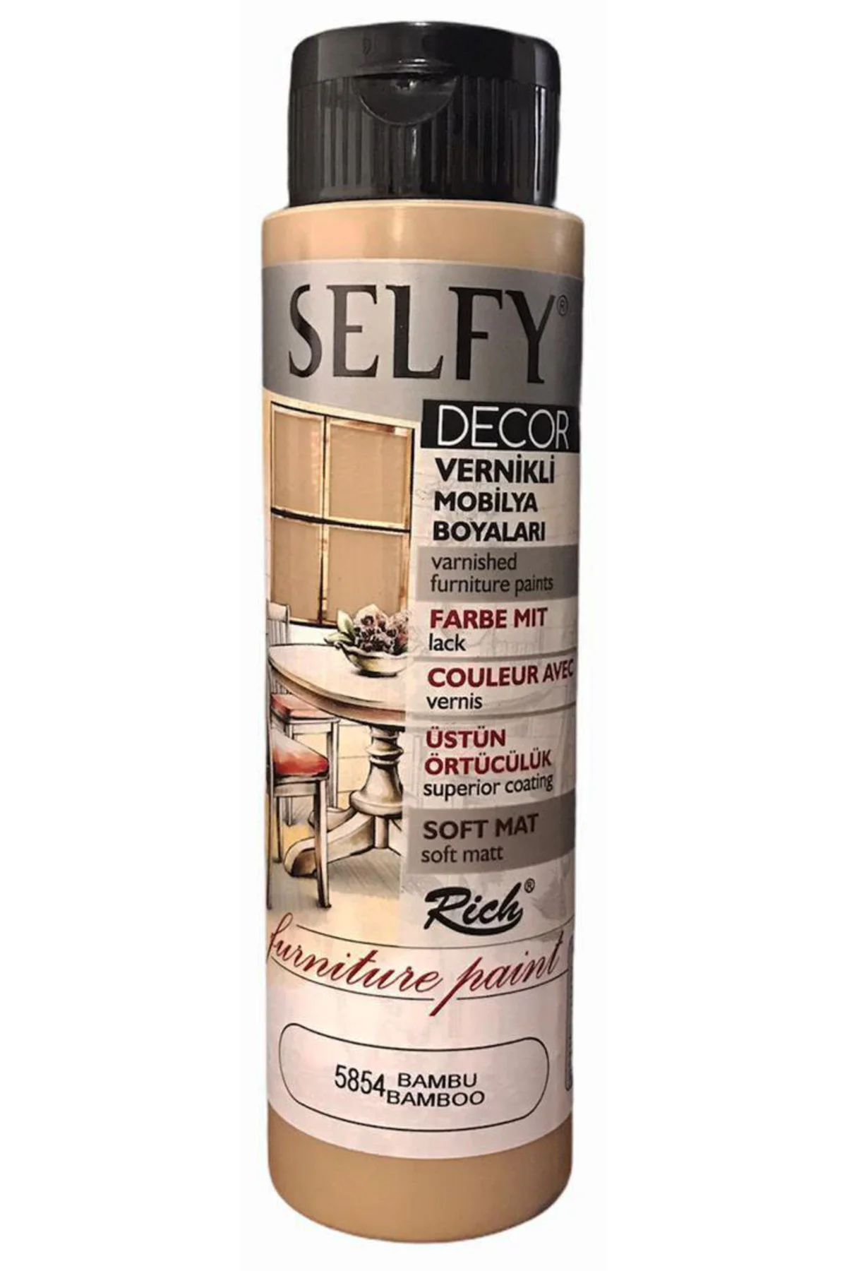 Rich Selfy Decor Vernikli Boya 500cc - Bamboo 5854