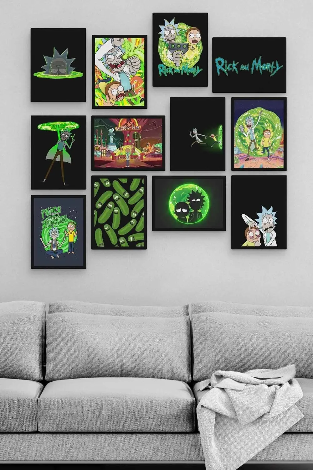 Rick And Morty 12 Parça Ahşap Mdf Tablo Zlltb267