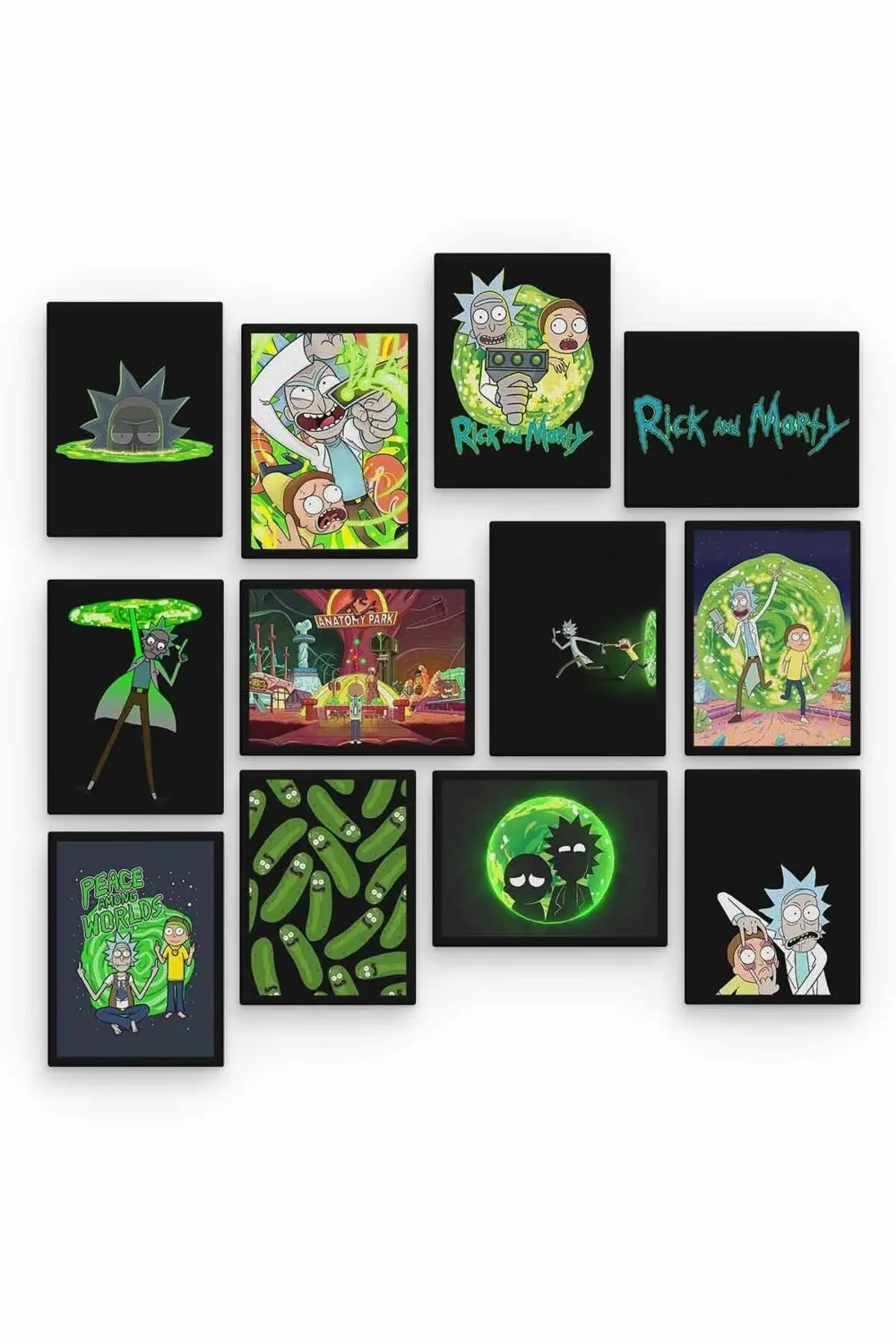 Rick And Morty 12 Parça Ahşap Mdf Tablo Zlltb267