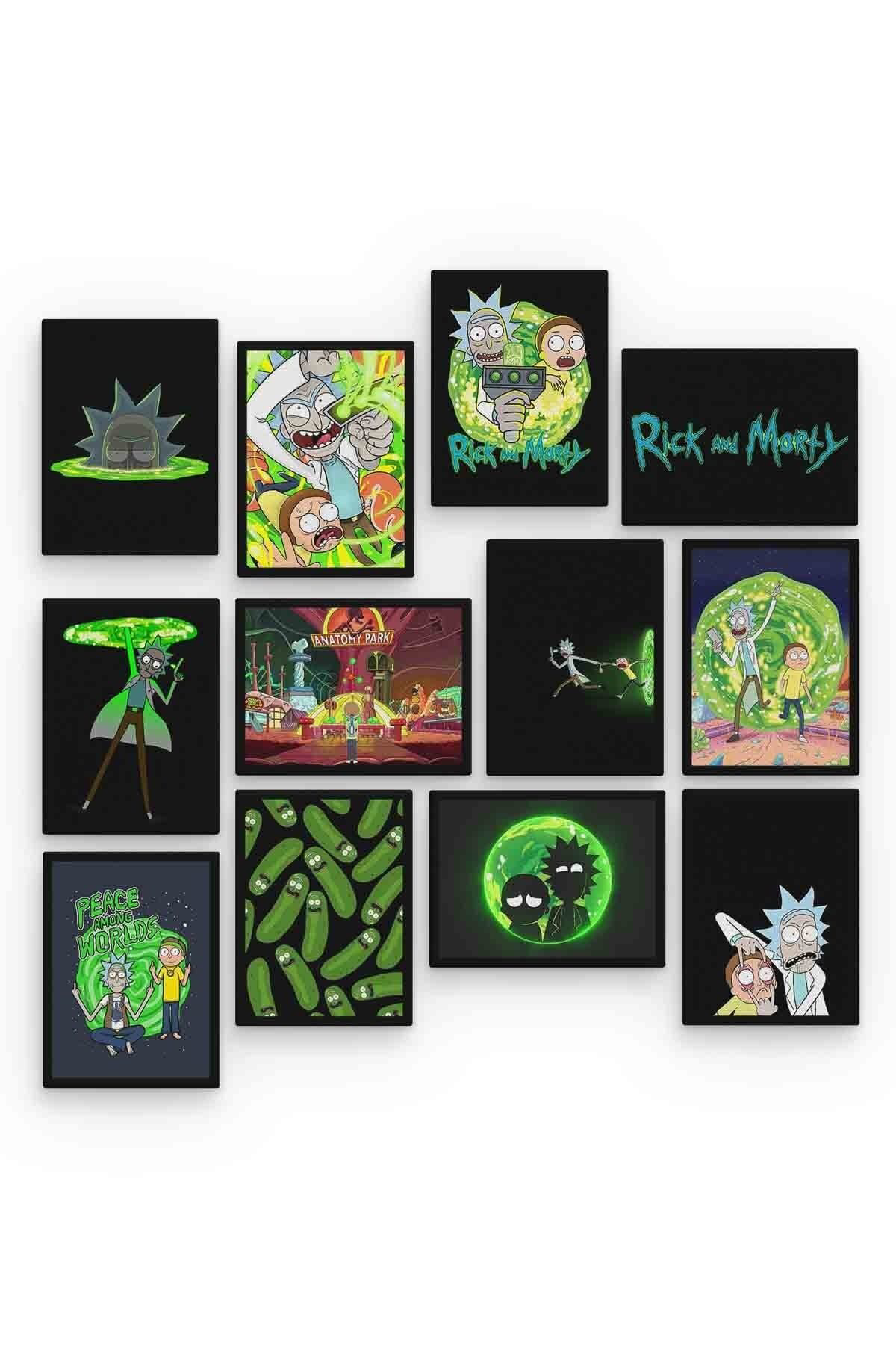 Rick And Morty 12 Parça Mdf (ahşap) Tablo Ofis Boyu 