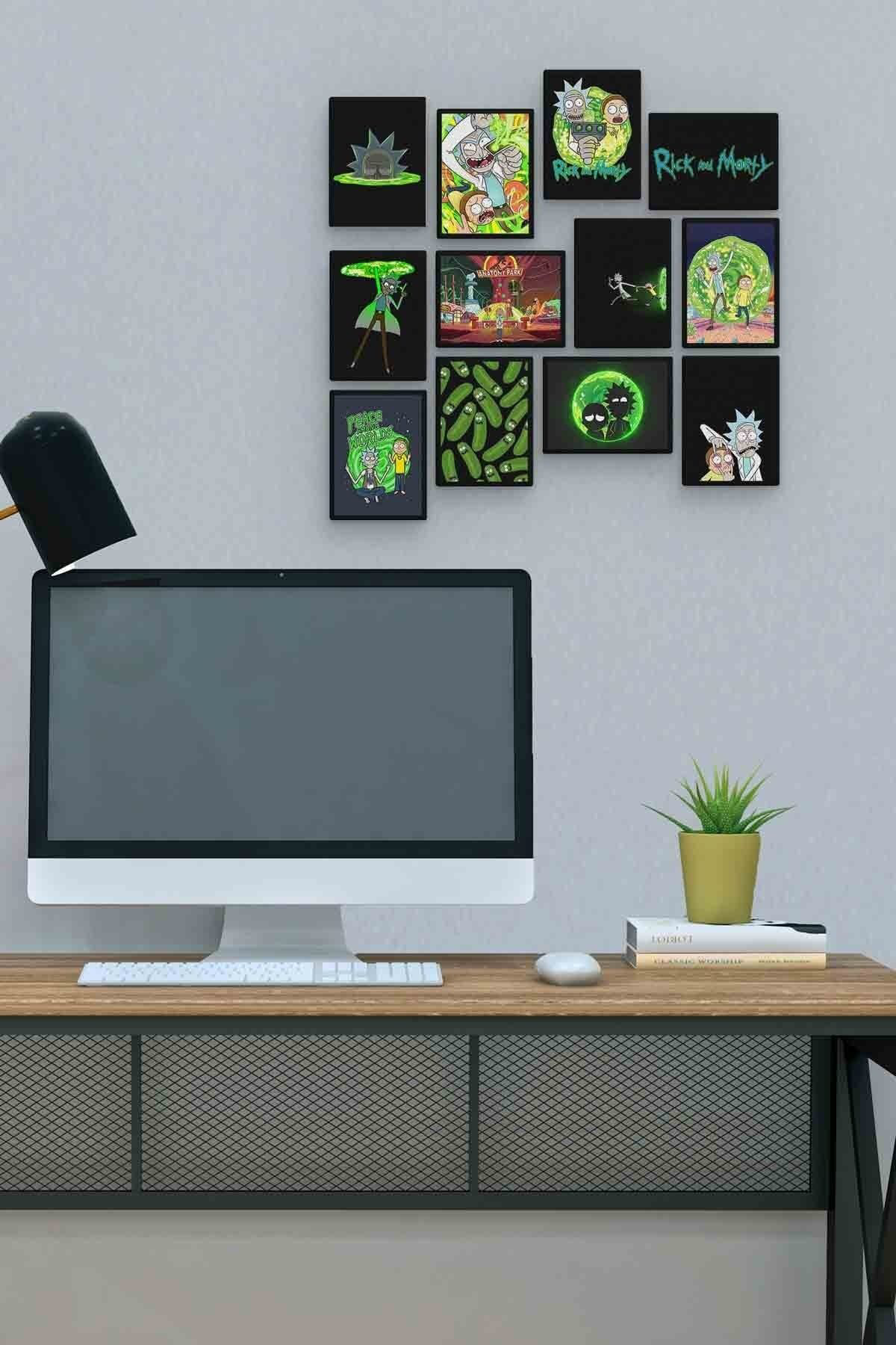 Rick And Morty 12 Parça Mdf (ahşap) Tablo Ofis Boyu 