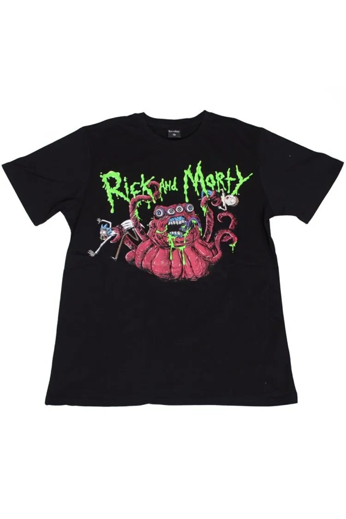 Rick And Morty Alien Attack Tişört Siyah
