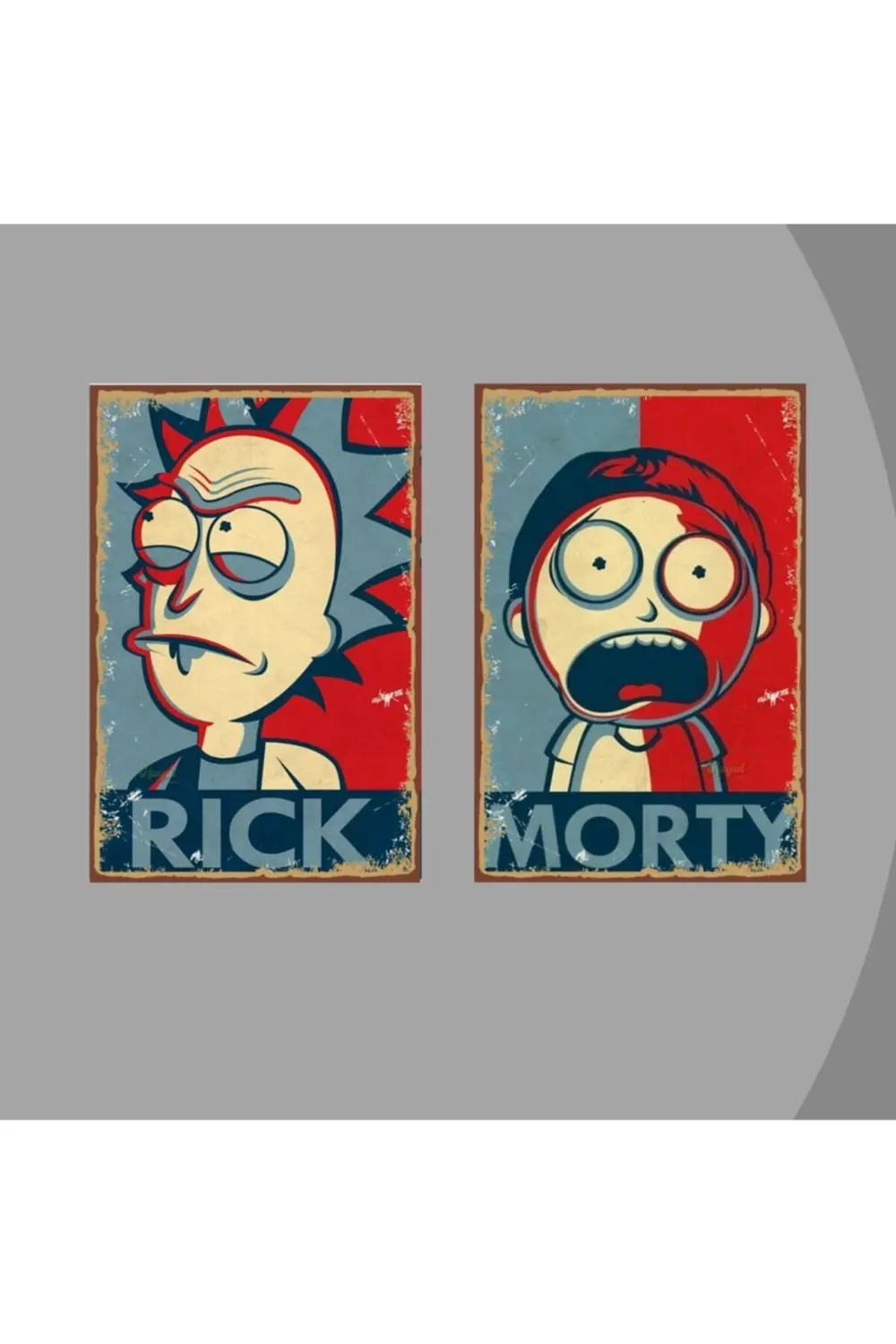 Rick And Morty Retro Ahşap Poster