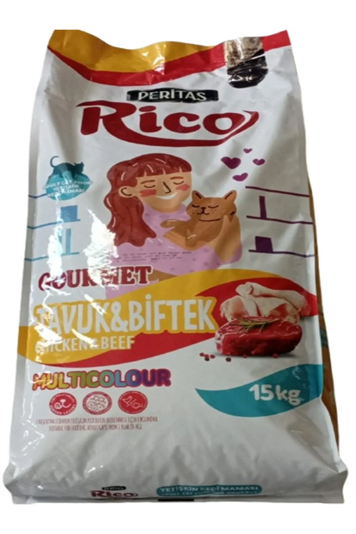 RİCO KEDİ MAMASI 15 KG (CHİCKEN &BEEF)
