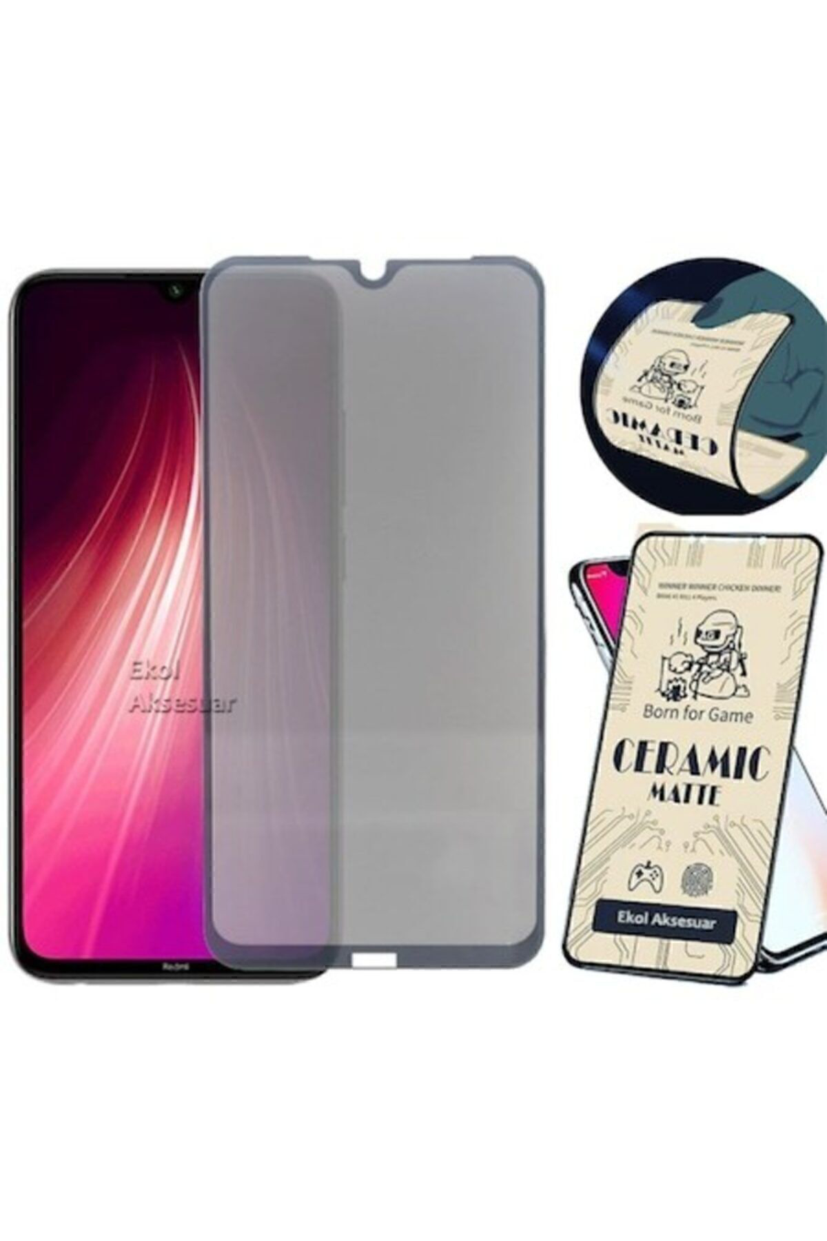 Ridmi Note 8 Tam Kaplayan 5d Mat Nano Kırılmaz Cam