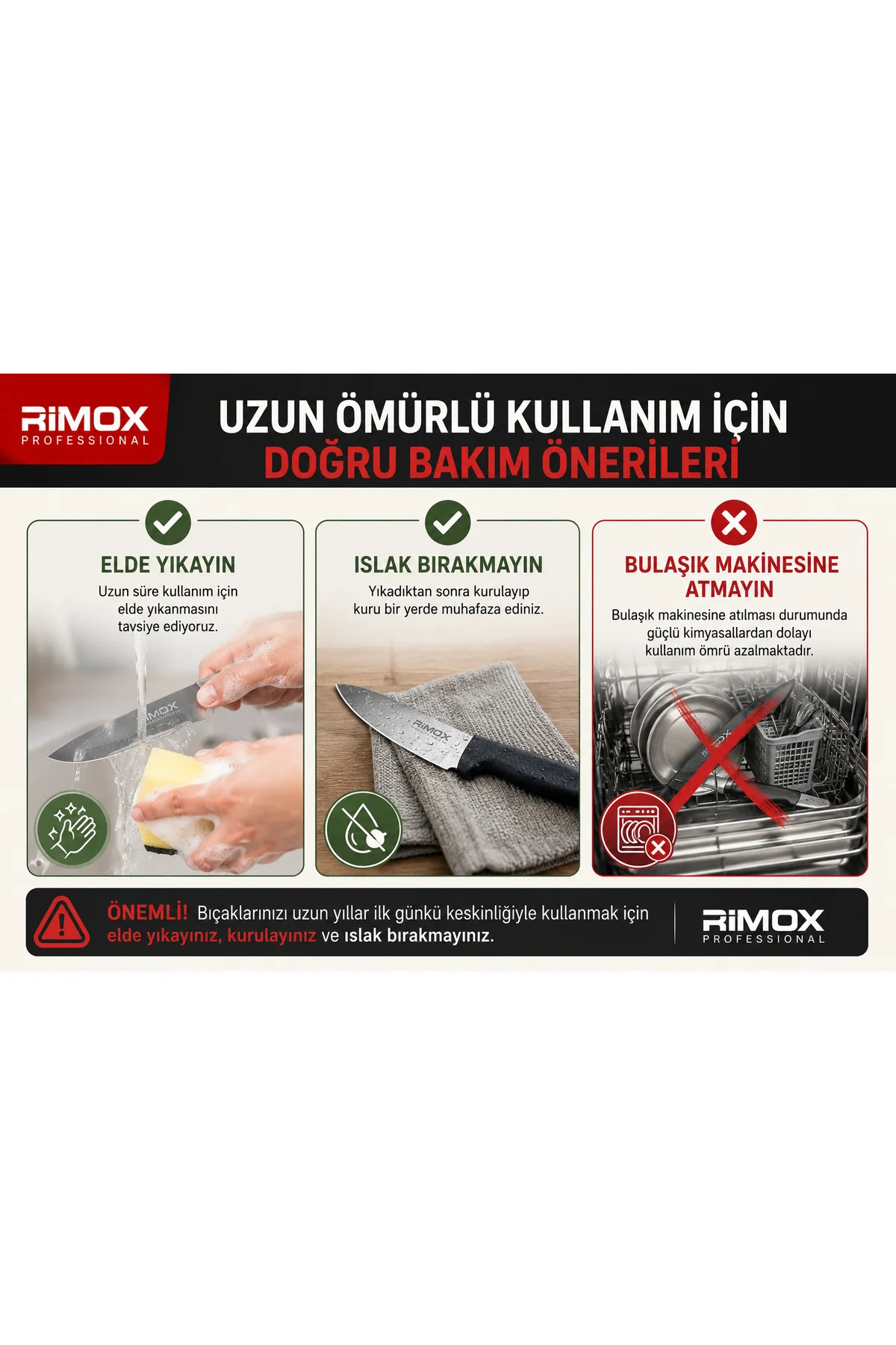 Rimox Şef Paslanmaz çelik bıçağı Mutfak Bıçağı Et Bıçağı Doğrama 