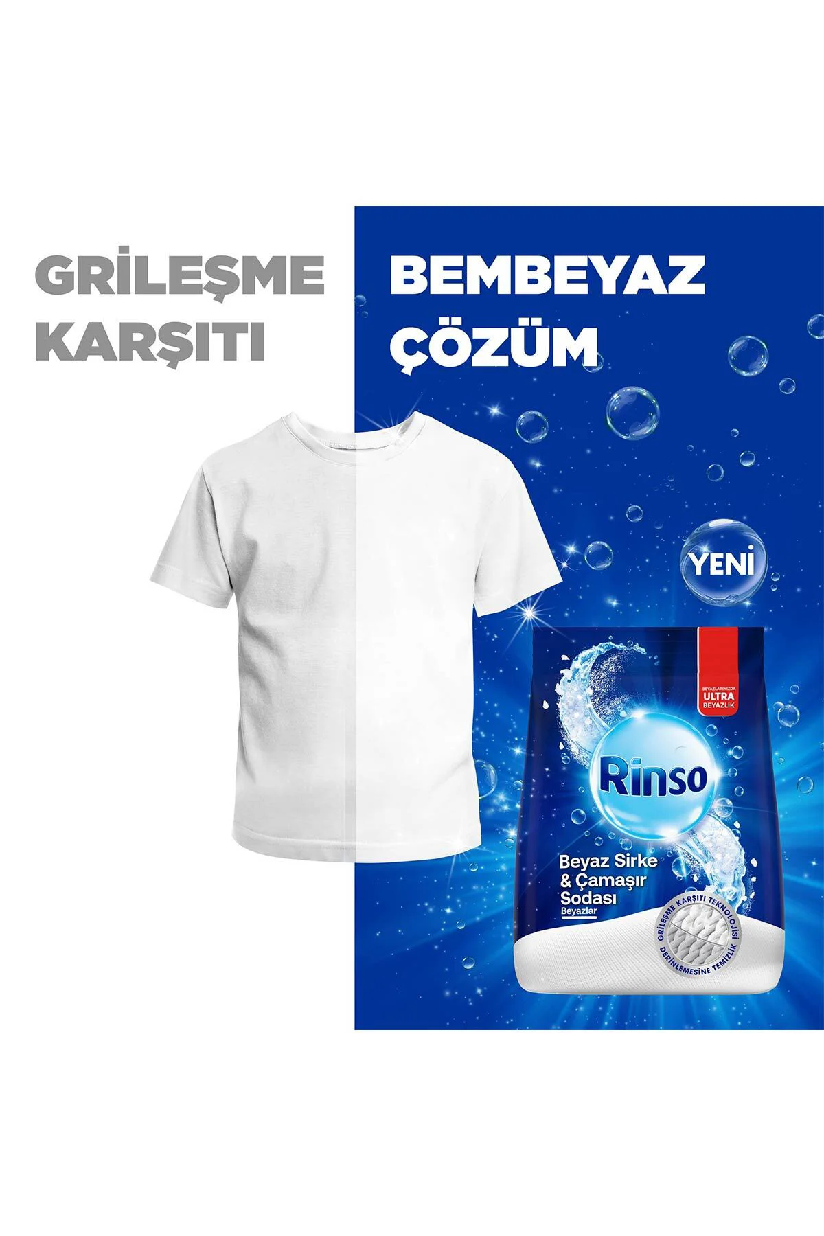 RINSOBeyaz Sirke Ve Çamaşır Sodası Beyazlar Için Toz Deterjan 10 