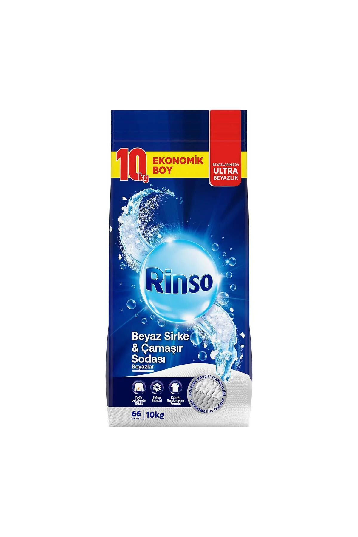RINSOBeyaz Sirke Ve Çamaşır Sodası Beyazlar Için Toz Deterjan 10 