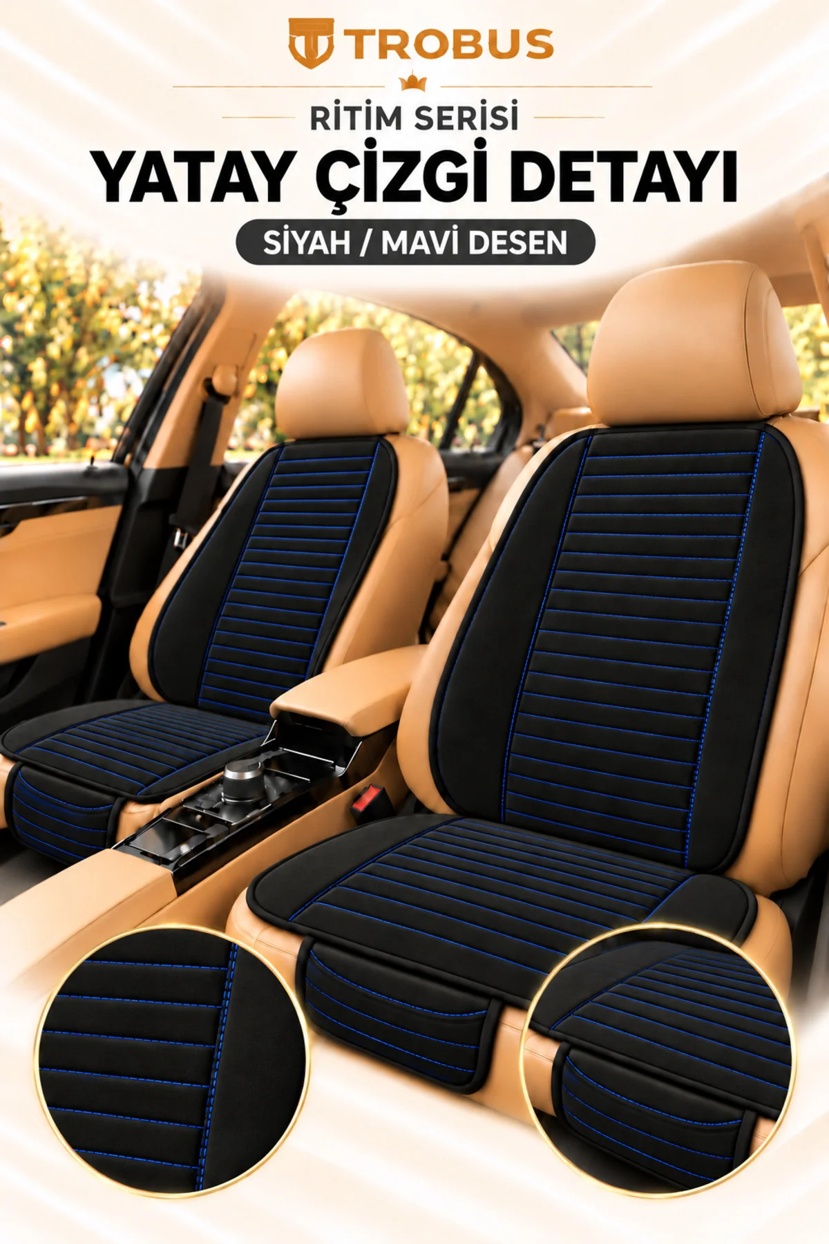 Ritim Citroen C4 X 2022 ve Sonrası Baby Face Ön İkili Koltuk Minderi Siyah Mavi Desen Ritim Citroen C4 X 2022 ve Sonrası Baby Face Ön İkili Koltuk Minderi Siyah Mavi Desen