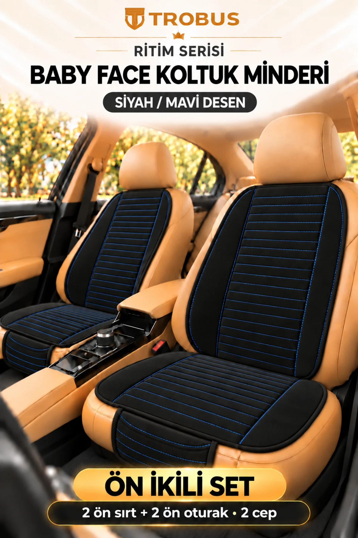 Ritim Citroen C4 X 2022 ve Sonrası Baby Face Ön İkili Koltuk Minderi Siyah Mavi Desen Ritim Citroen C4 X 2022 ve Sonrası Baby Face Ön İkili Koltuk Minderi Siyah Mavi Desen