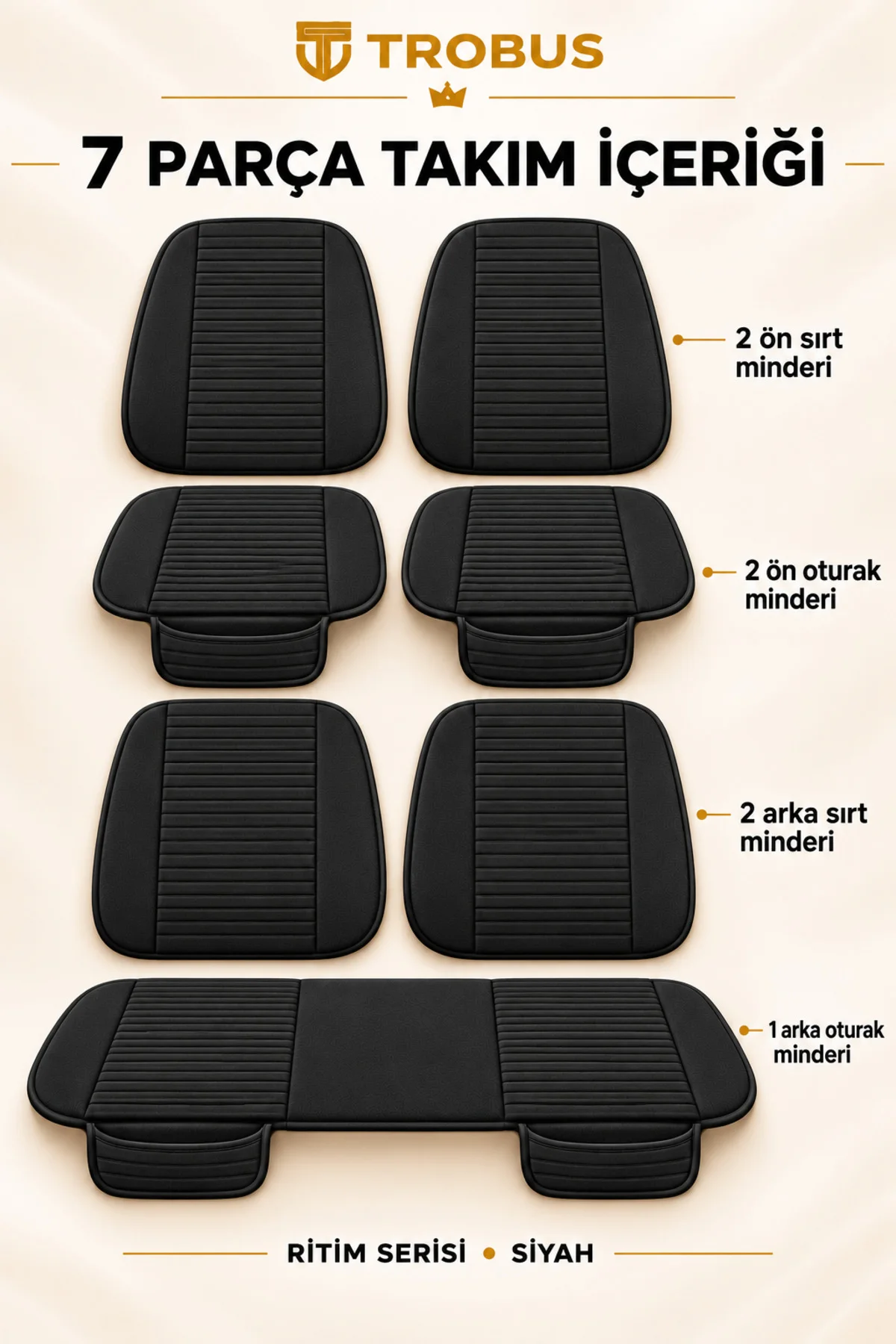 Ritim Fiat Albea 2002-2012 Baby Face 7'li Koltuk Minderi Siyah Ritim Fiat Albea 2002-2012 Baby Face 7'li Koltuk Minderi Siyah
