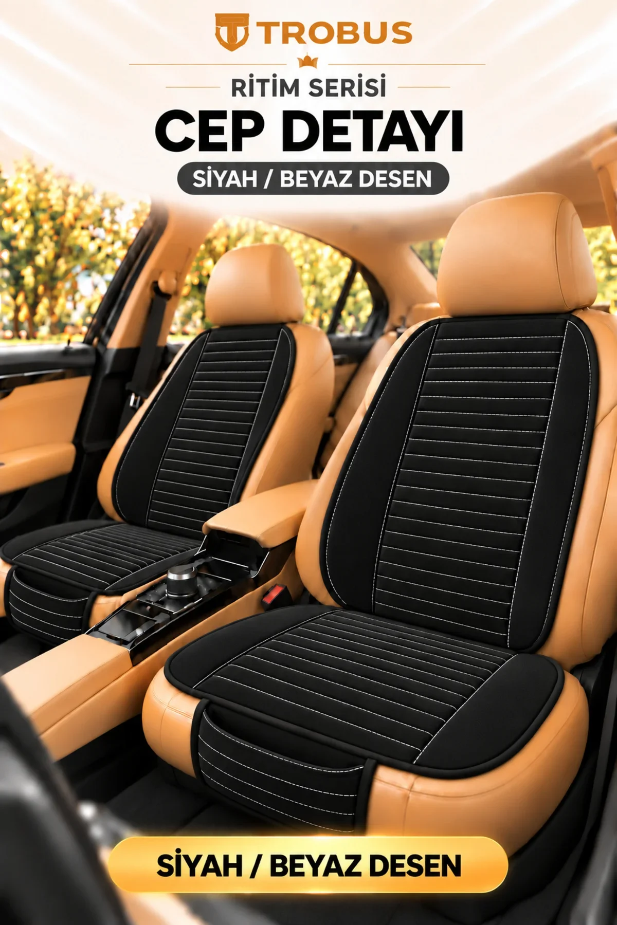 Ritim Fiat Linea 2007 ve Sonrası Baby Face 5'li Koltuk Minderi Siyah Beyaz Desen Ritim Fiat Linea 2007 ve Sonrası Baby Face 5'li Koltuk Minderi Siyah Beyaz Desen - Görsel 3