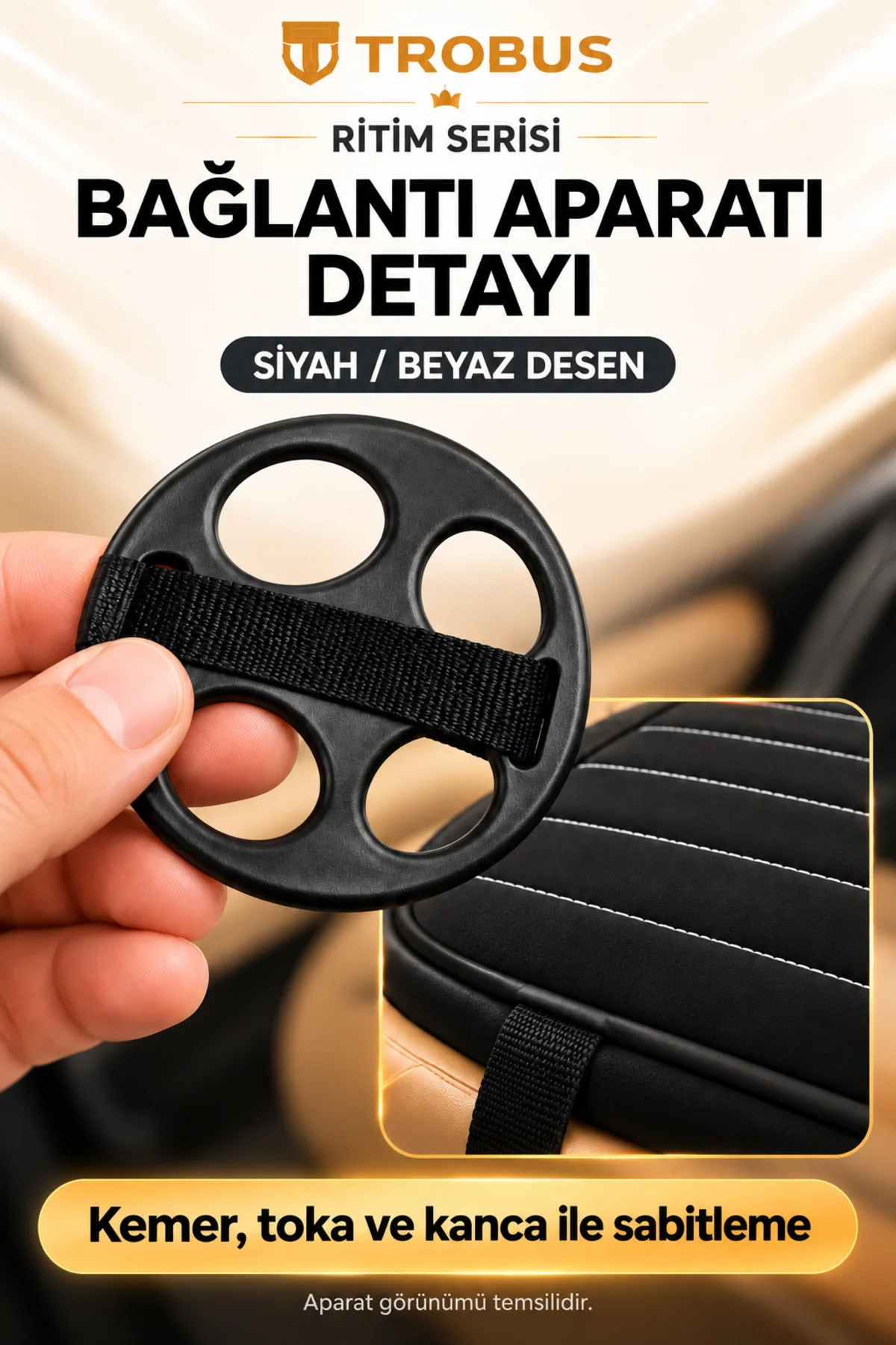 Ritim Hyundai Tucson 2010 ve Sonrası Baby Face 5'li Koltuk Minderi Siyah Beyaz Desen
