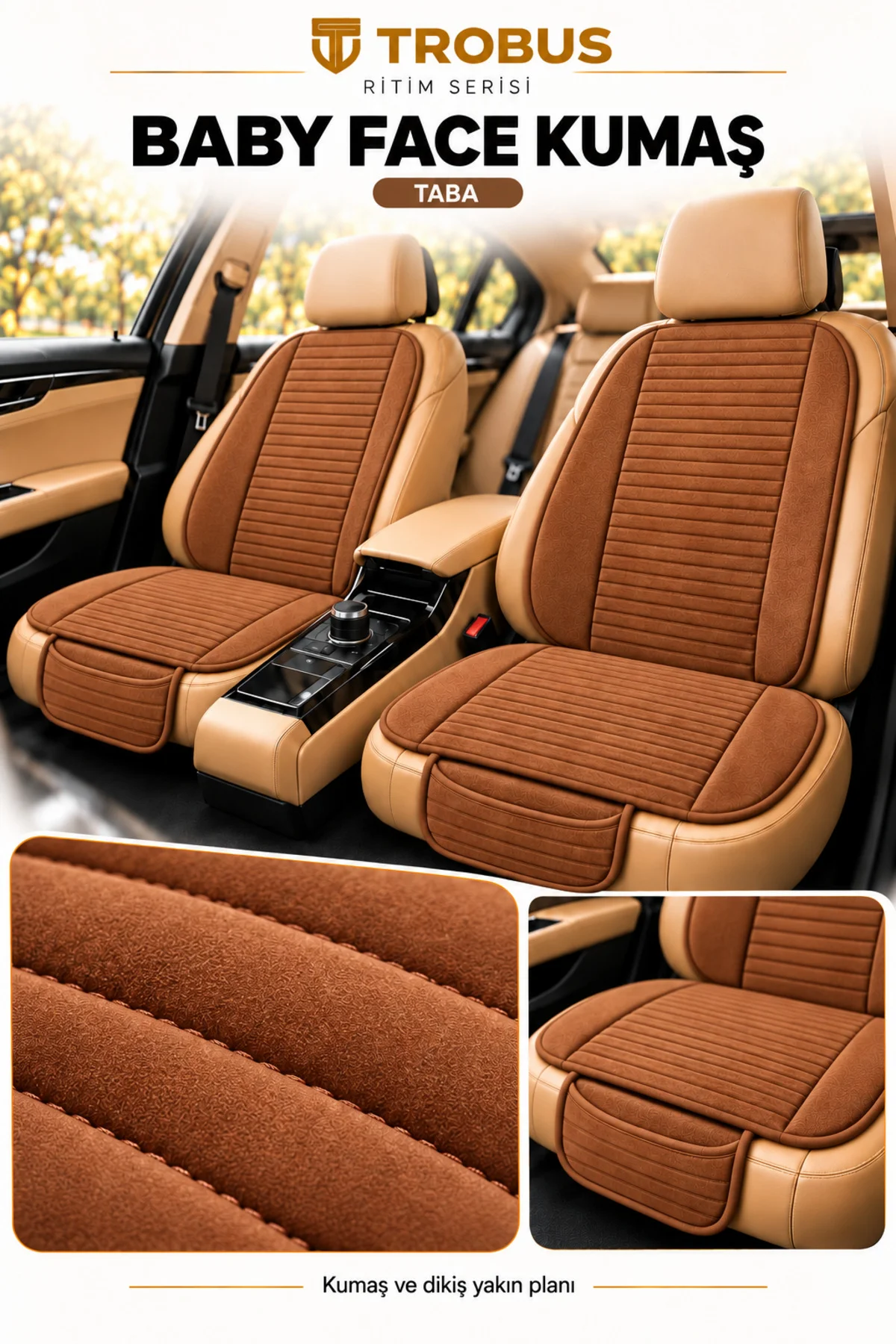 Ritim Skoda Octavia 2004 ve Sonrası Baby Face 5'li Koltuk Minderi Taba Ritim Skoda Octavia 2004 ve Sonrası Baby Face 5'li Koltuk Minderi Taba