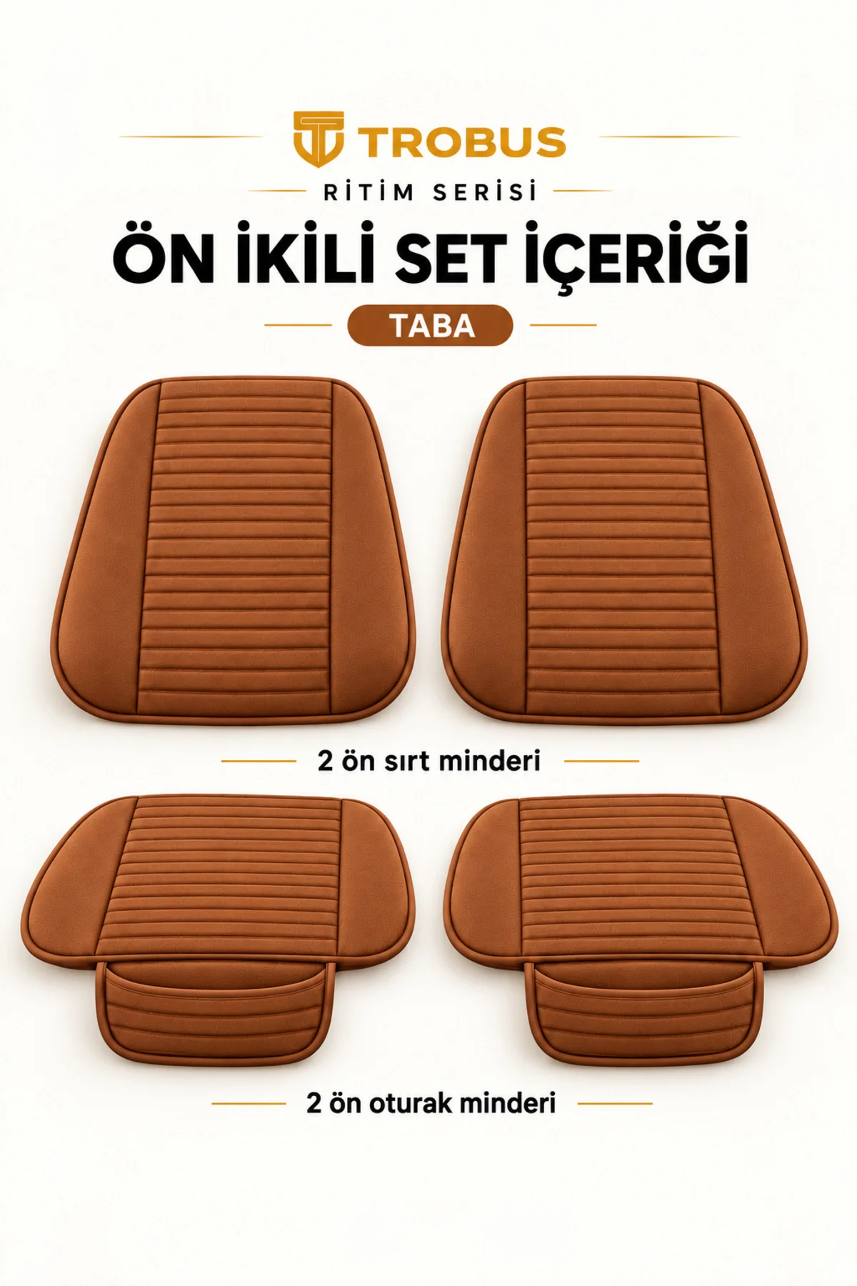 Ritim Toyota Corolla Sedan 2002 ve Sonrası Baby Face Ön İkili Koltuk Minderi Taba - Görsel 8