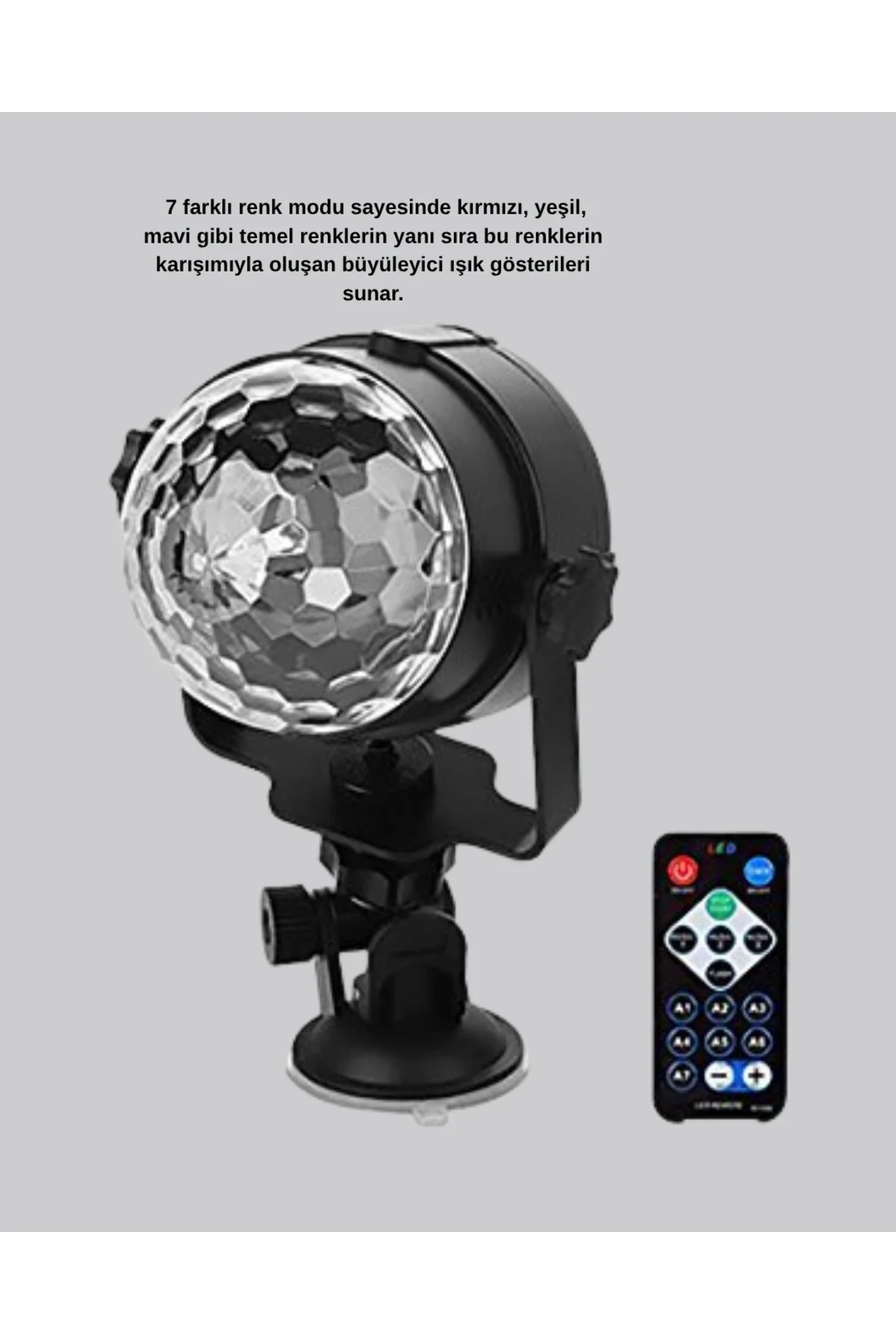 Ritme Duyarlı Led Disko Topu – Renkli Işık Gösterili Parti Lambası Ritme Duyarlı Led Disko Topu – Renkli Işık Gösterili Parti Lambası - Görsel 3