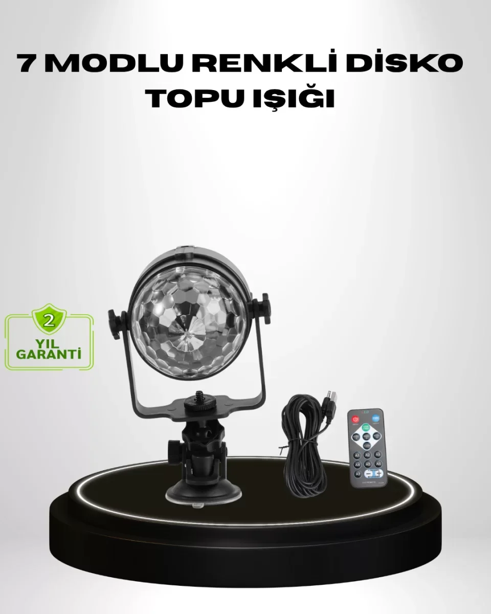 Ritme Duyarlı LED Disko Topu – Renkli Işık Gösterili Parti Lambası - Lisinya