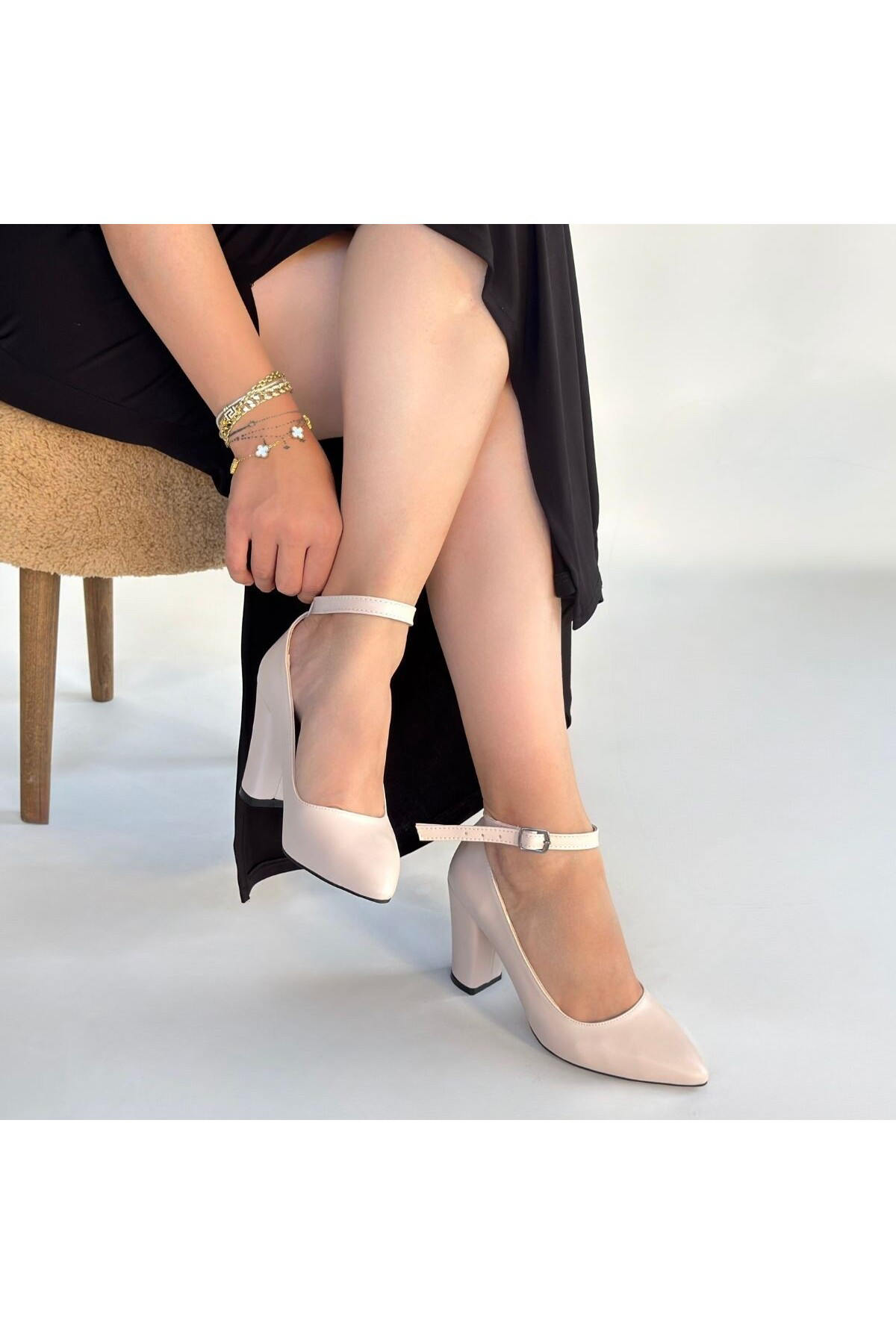 Rity Bej Cilt Topuklu Ayakkabı - Lisinya