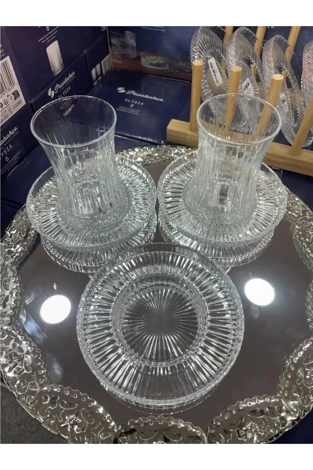 Riva Çay Tabağı 6 Lı Elysia Çay Bardağına Uyumludur