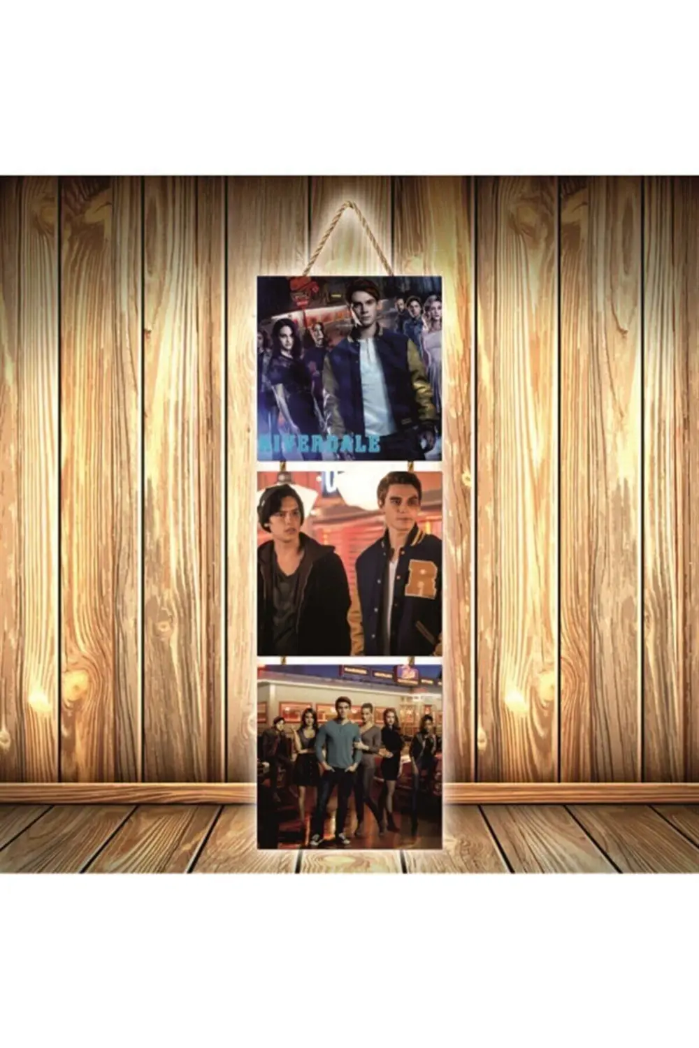 Riverdale Tasarımlı Üçlü Retro Ahşap Poster Ü337
