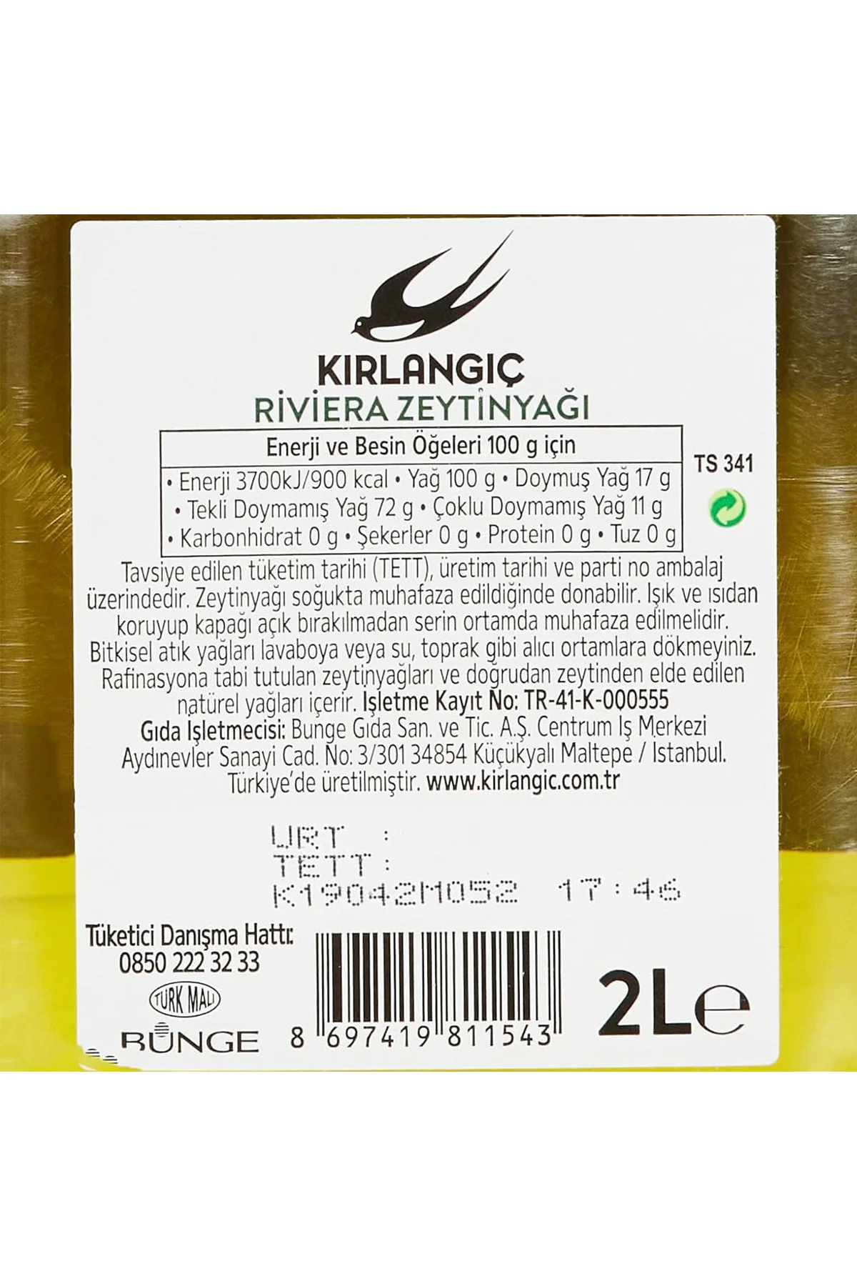 Riviera Pet Şişe Zeytinyağı 2 lt