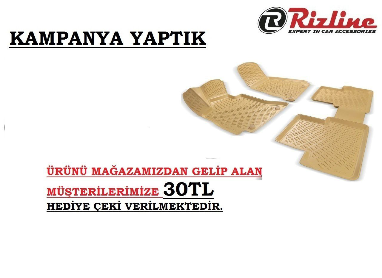 Rizline Bmw Uyumlu E90 3D Havuzlu Paspas Bej Aynı Gün Ücretsiz Ka