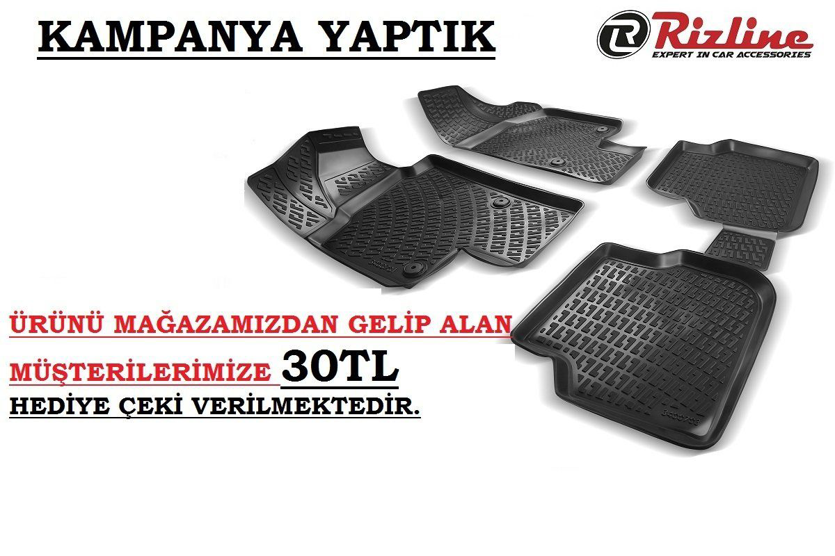 Rizline Hyundai Uyumlu Accent Blue 2010 Sonrası 3D Havuzlu Paspas