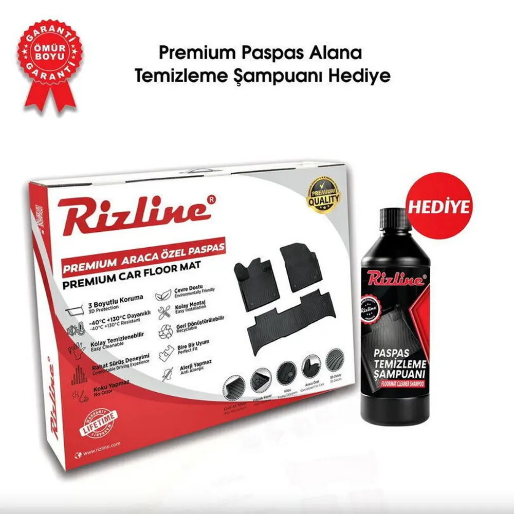 Rizline Premium Fiat Doblo 2023 Sonrası Havuzlu Paspas | Katlanab