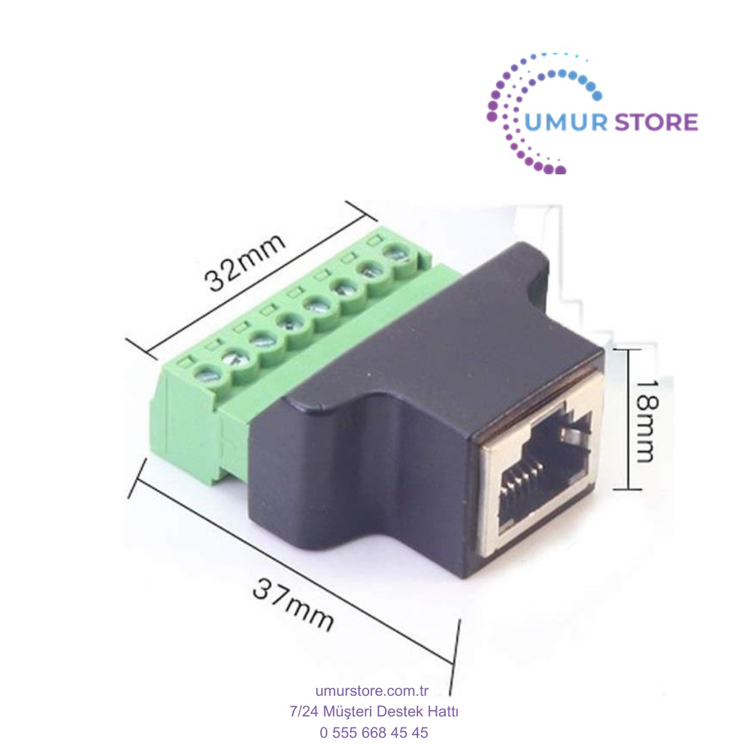 RJ45 Cat. 5/cat. 6 Klemensli Jack - Dişi