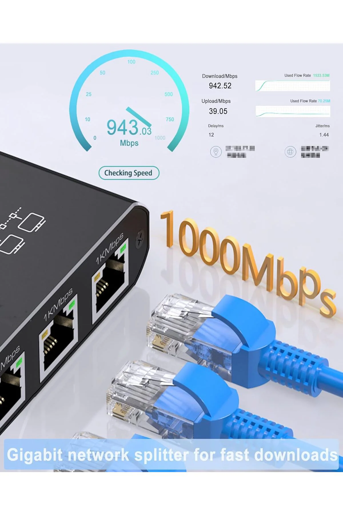 Rj45 Gigabit Ethernet Çoklayıcı 1x4 100m İletim Rj45 Gigabit Ethernet Çoklayıcı 1x4 100m İletim