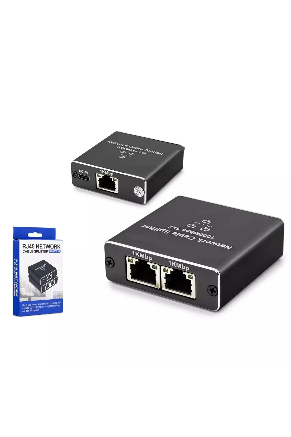 Rj45 Gigabit Ethernet Çoklayıcı Splitter 100m İletim