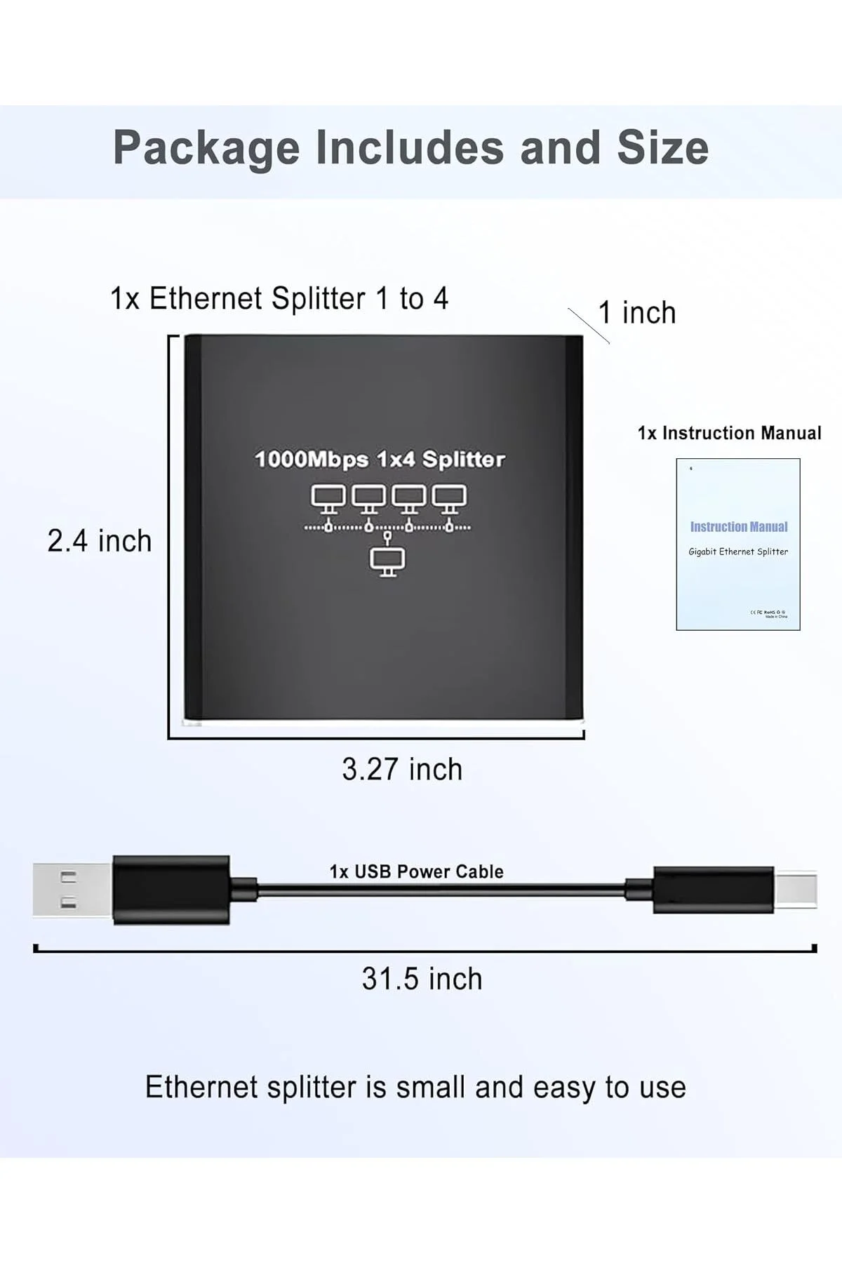 Rj45 Gigabit Ethernet Çoklayıcı 1x4 100m İletim Rj45 Gigabit Ethernet Çoklayıcı 1x4 100m İletim