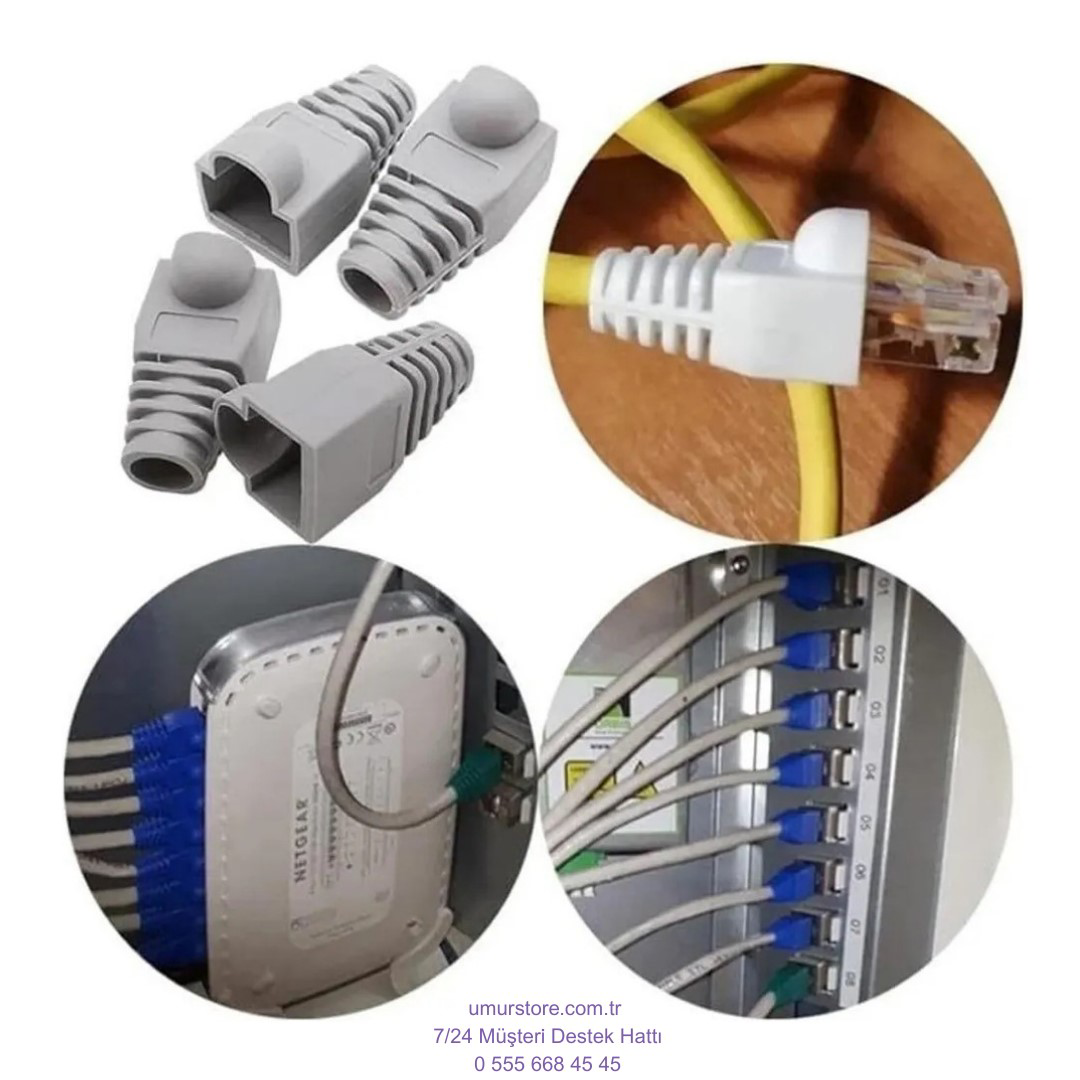 RJ45 Kılıf/15 Adet-Cat6 CAT6E Cat5 CAT5E UYUMLU/RJ45 Siyah Kılıf