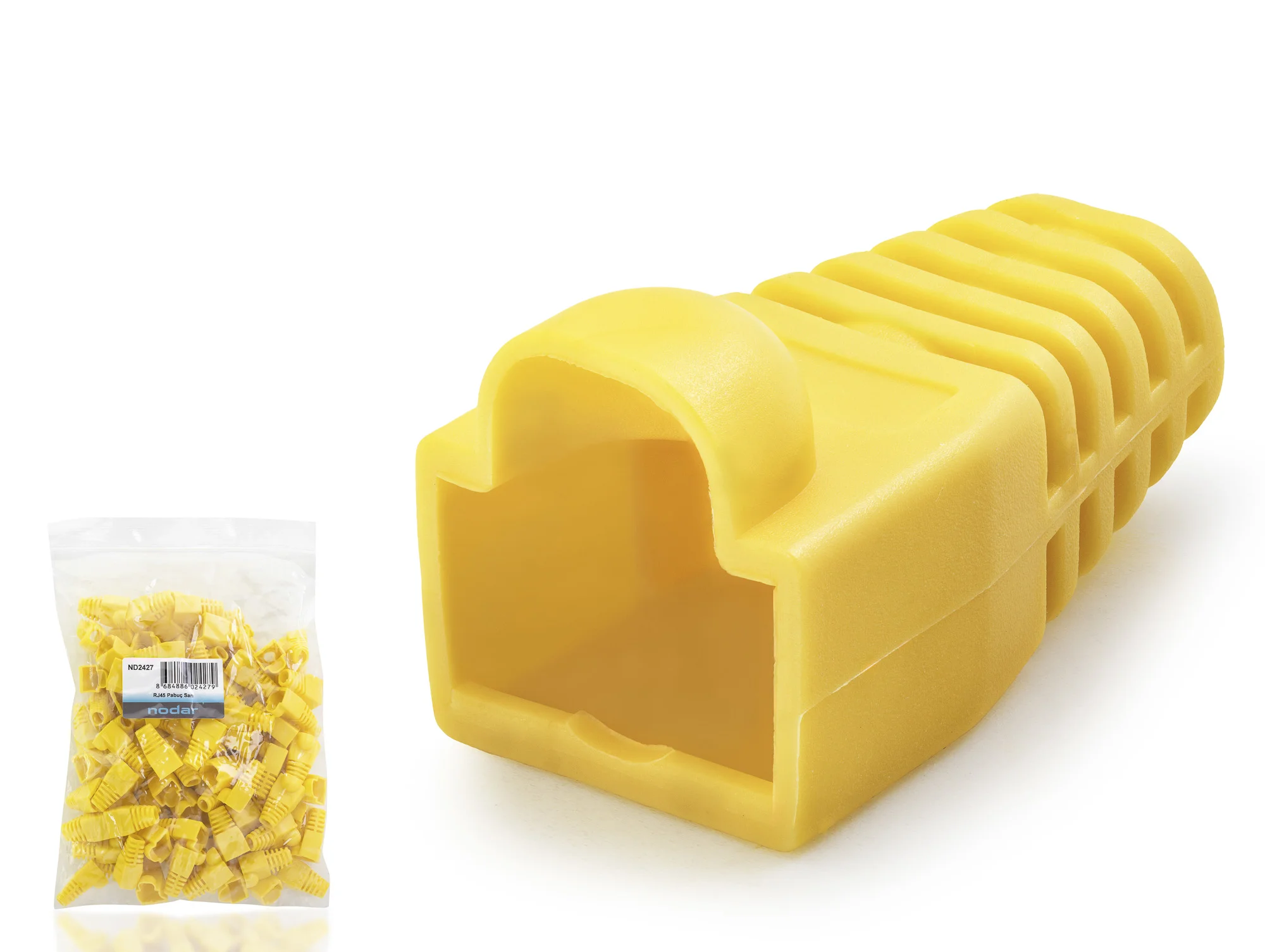 Rj45 Konnektör Papuç - 100 Adet Sari / Ekonomik Poşet Paket ND242