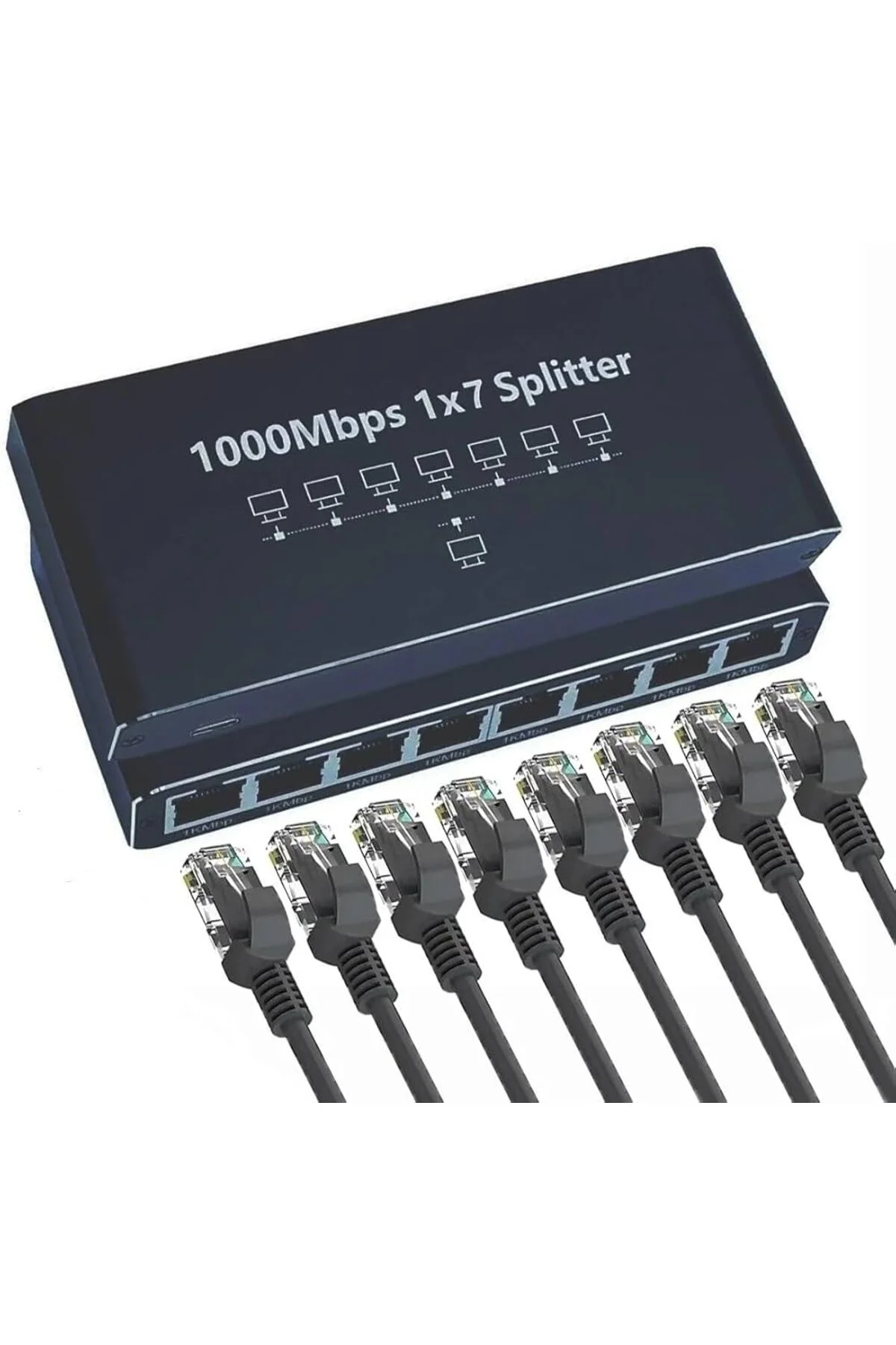 RJ45 Network Ethernet Splitter 1x7 Gigabit Ethernet Çoklayıcı 100