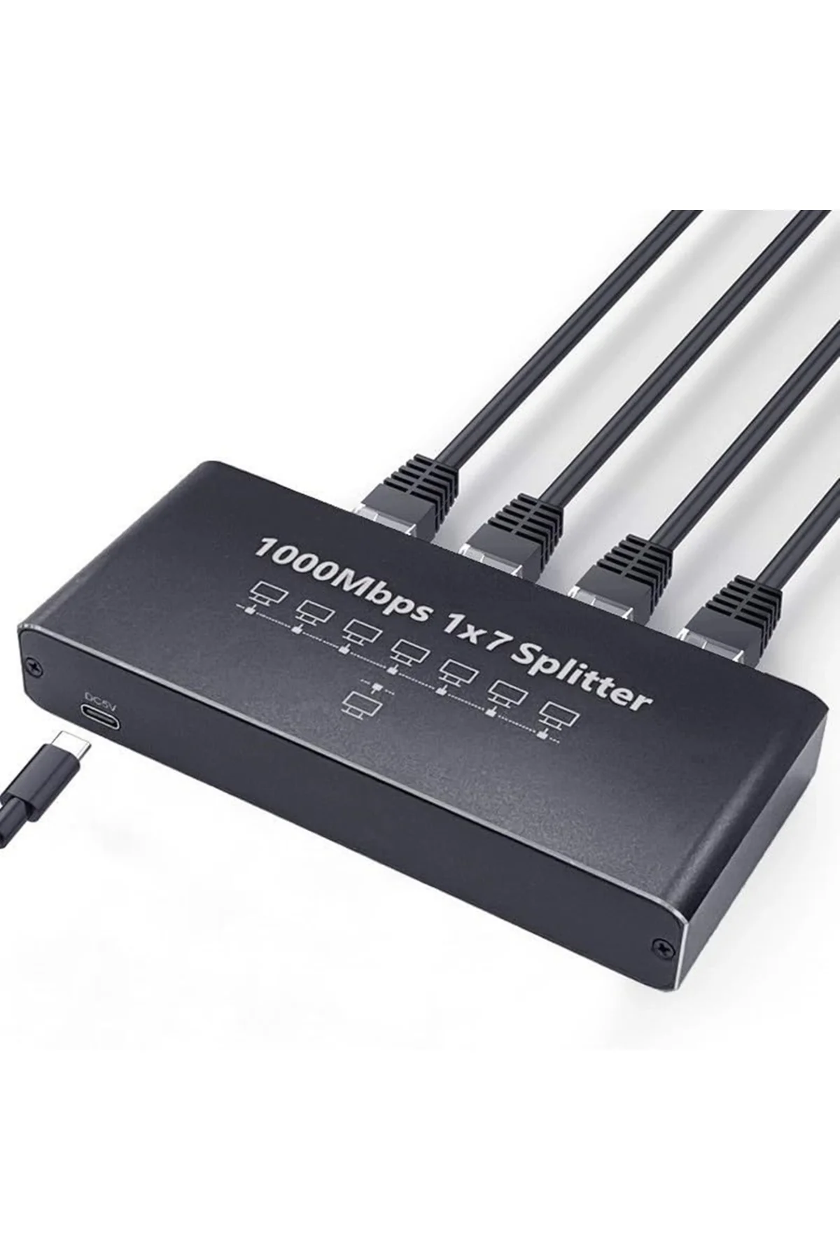 RJ45 Network Ethernet Splitter 1x7 Gigabit Ethernet Çoklayıcı 100