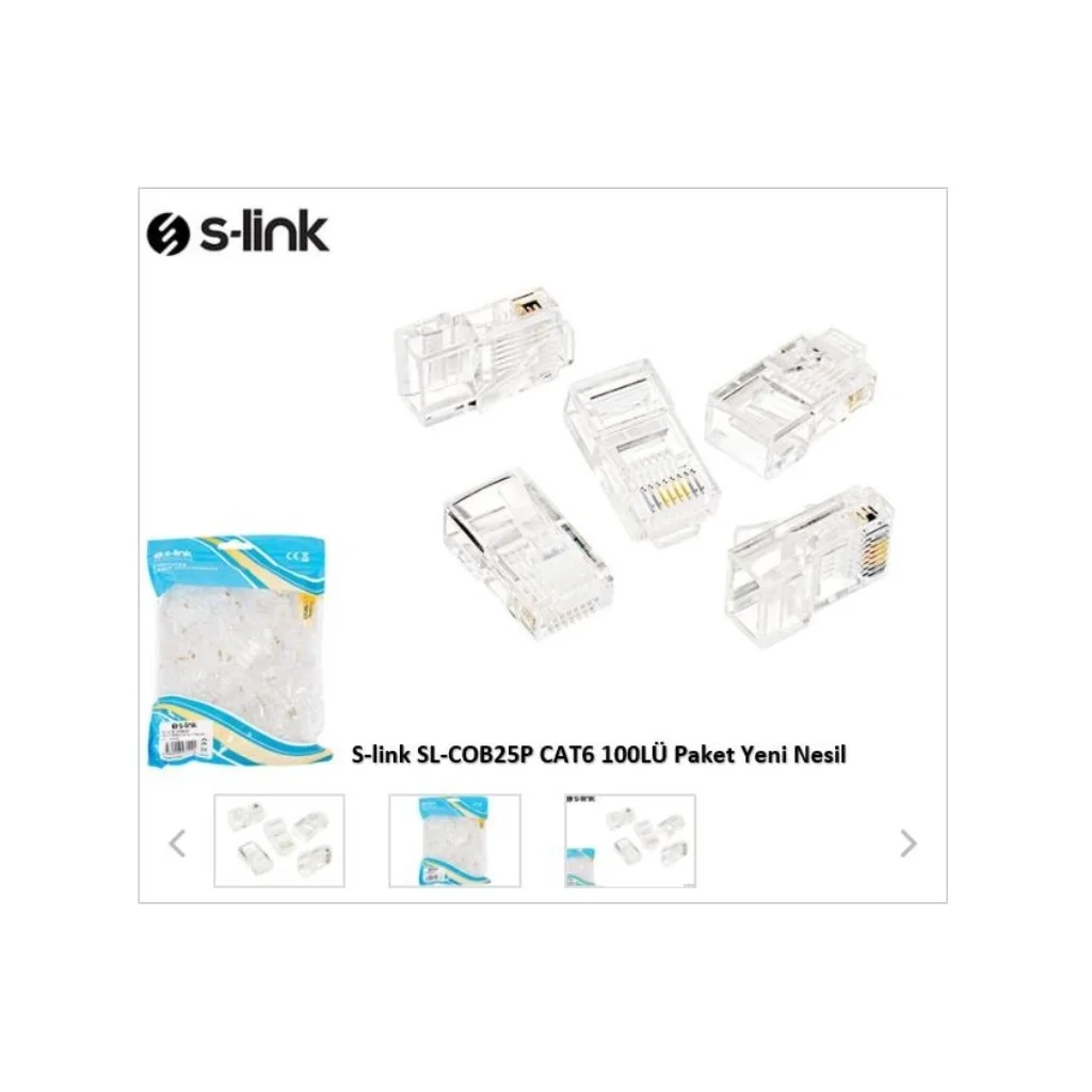 RJ45 Yeni Nesil UTP CAT6 JAC Kabloları - 100'lük Paket (SL-COB25P)