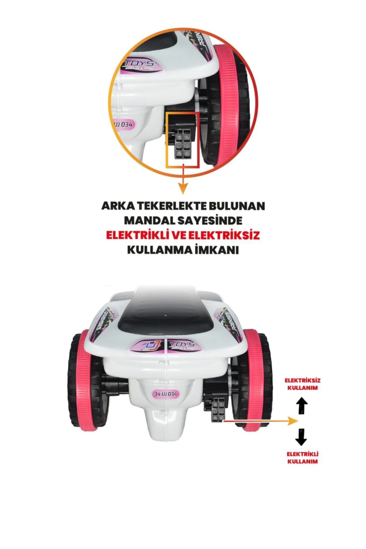 Rnger Beyaz Prenses Müzikli ve Led Işıklı Akülü Bingit Atv 6V