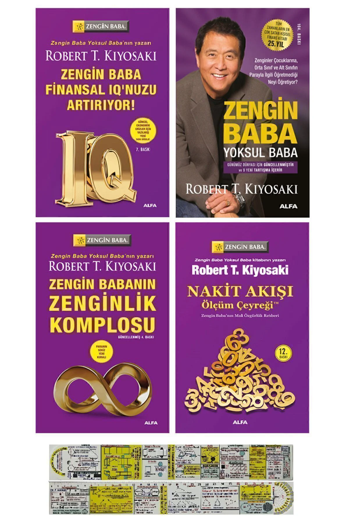 Robert T. Kiyosaki 4 Kitap Set/Zengin Baba Yoksul Baba+Finansal IQ+Zenginlik Komplosu+Nakit Akışı