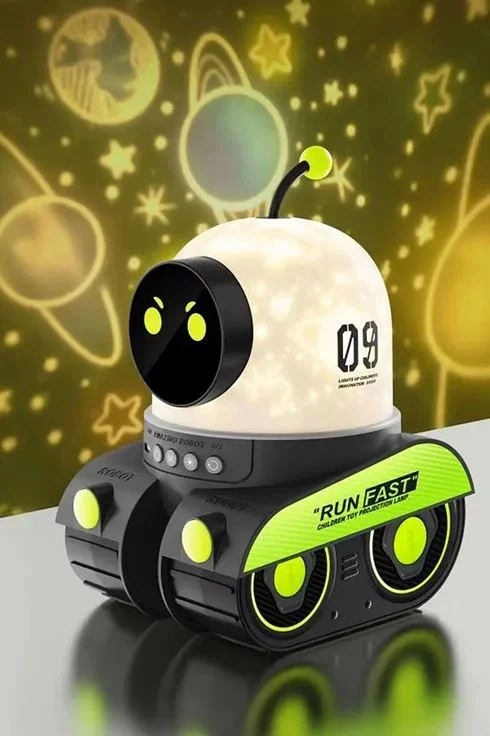 Robot Projeksiyon Gece Lambası Hoparlörlü Şarjlı Yıldızlı Gökyüzü Temalı LED Projektör - 12 Desenli Dönen Çocuk Odası Lambası Robot Projeksiyon Gece Lambası Hoparlörlü Şarjlı Yıldızlı Gökyüzü Temalı LED Projektör - 12 Desenli Dönen Çocuk Odası Lambası