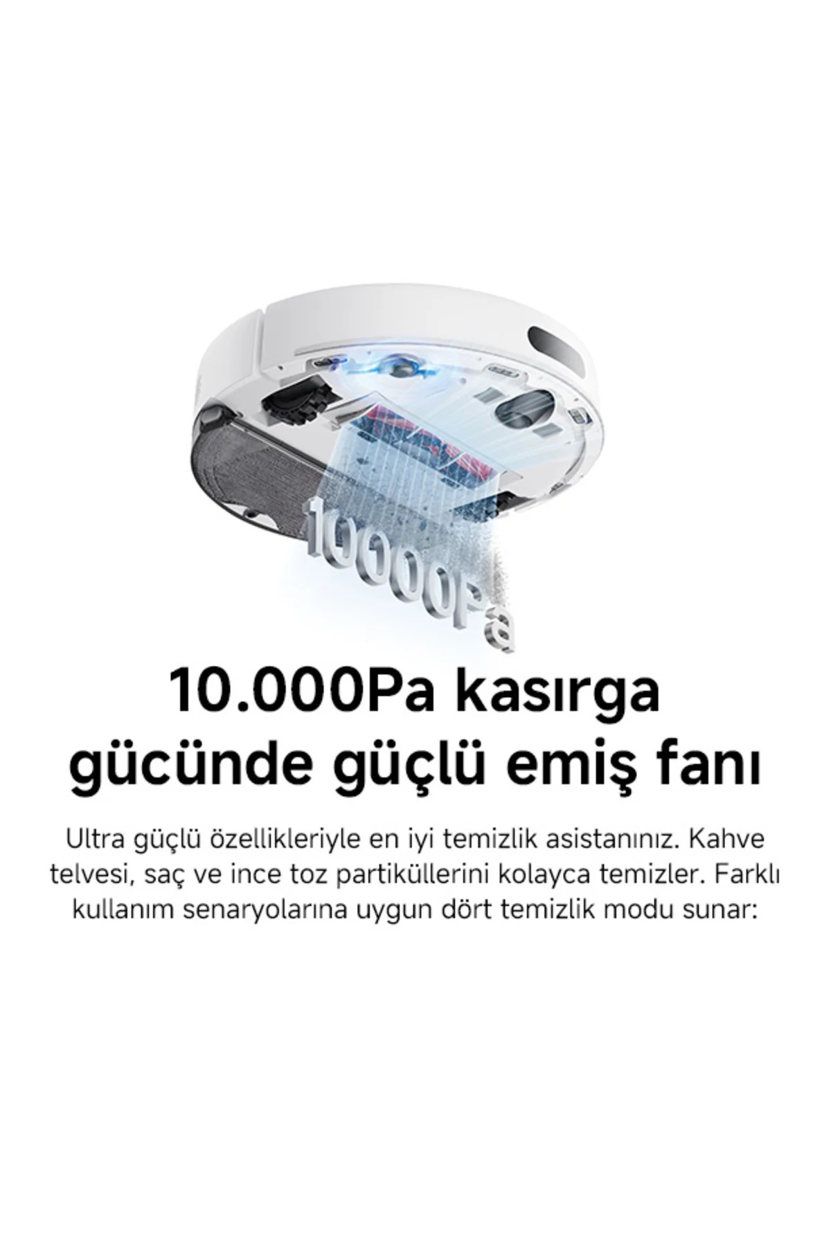 Robot Vacuum S40 Beyaz Akıllı Robot Süpürge + Paspas -10000 Pa Emiş Gücü (Xiaomi TR Garantili) Fiyatı, Yorumları ve Özellikleri